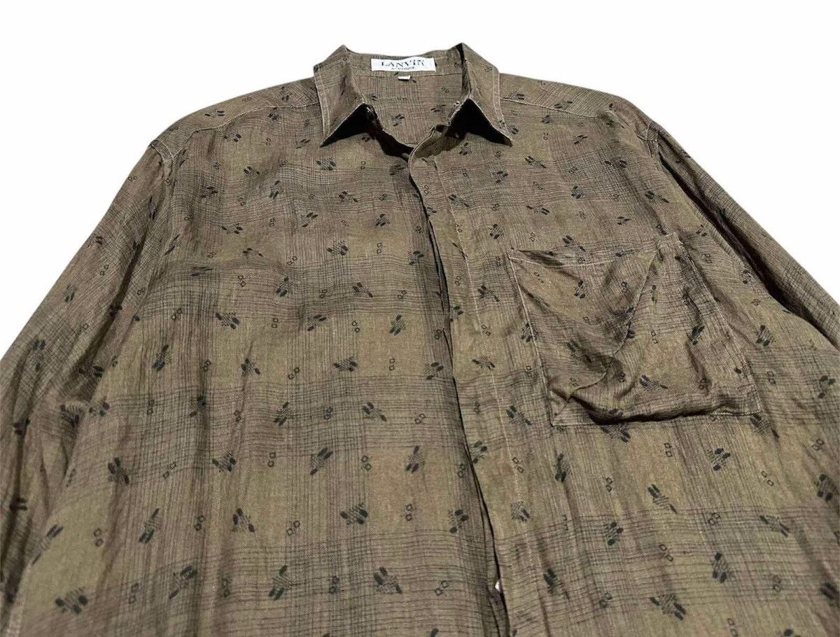 Lanvin 🔥Vintage Lanvin Shirt Long Sleeve Overprinted Size US L / EU 52-54 / 3 - 2 Thumbnail