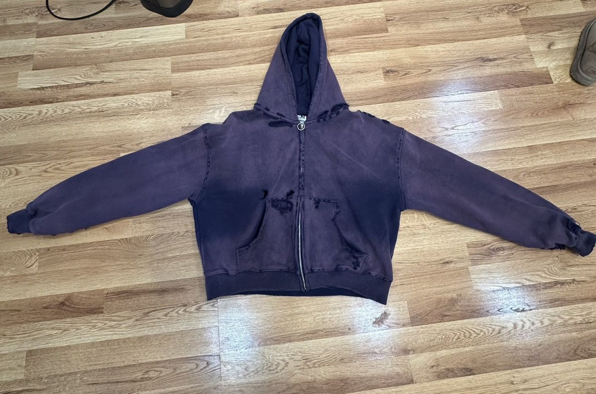 Vale Vale Forever Washed Distressed Zip Up Hoodie Size US S / EU 44-46 / 1 - 2 Thumbnail
