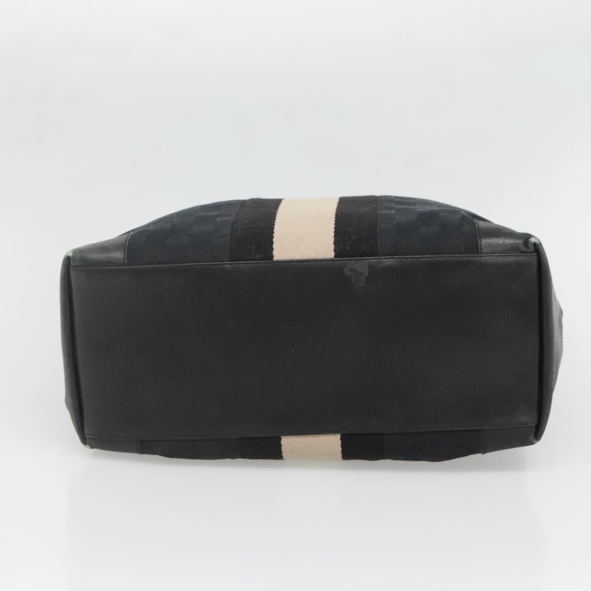 Gucci GUCCI GG Canvas Sherry Line Hand Bag Black Silver 002 002 Size ONE SIZE - 9 Thumbnail
