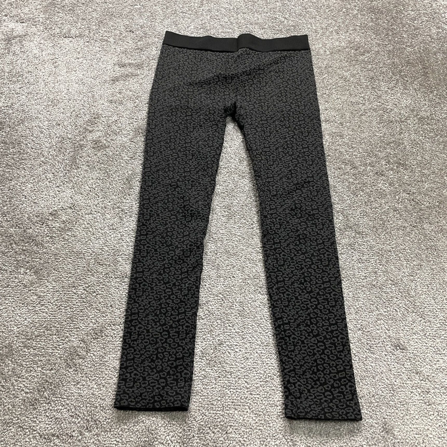 George VINTAGE George Compression Leggings Womens M/L Black Gray Polka Athletic Active 28x25.5 Size 32" / US 10 / IT 46 - 2 Thumbnail