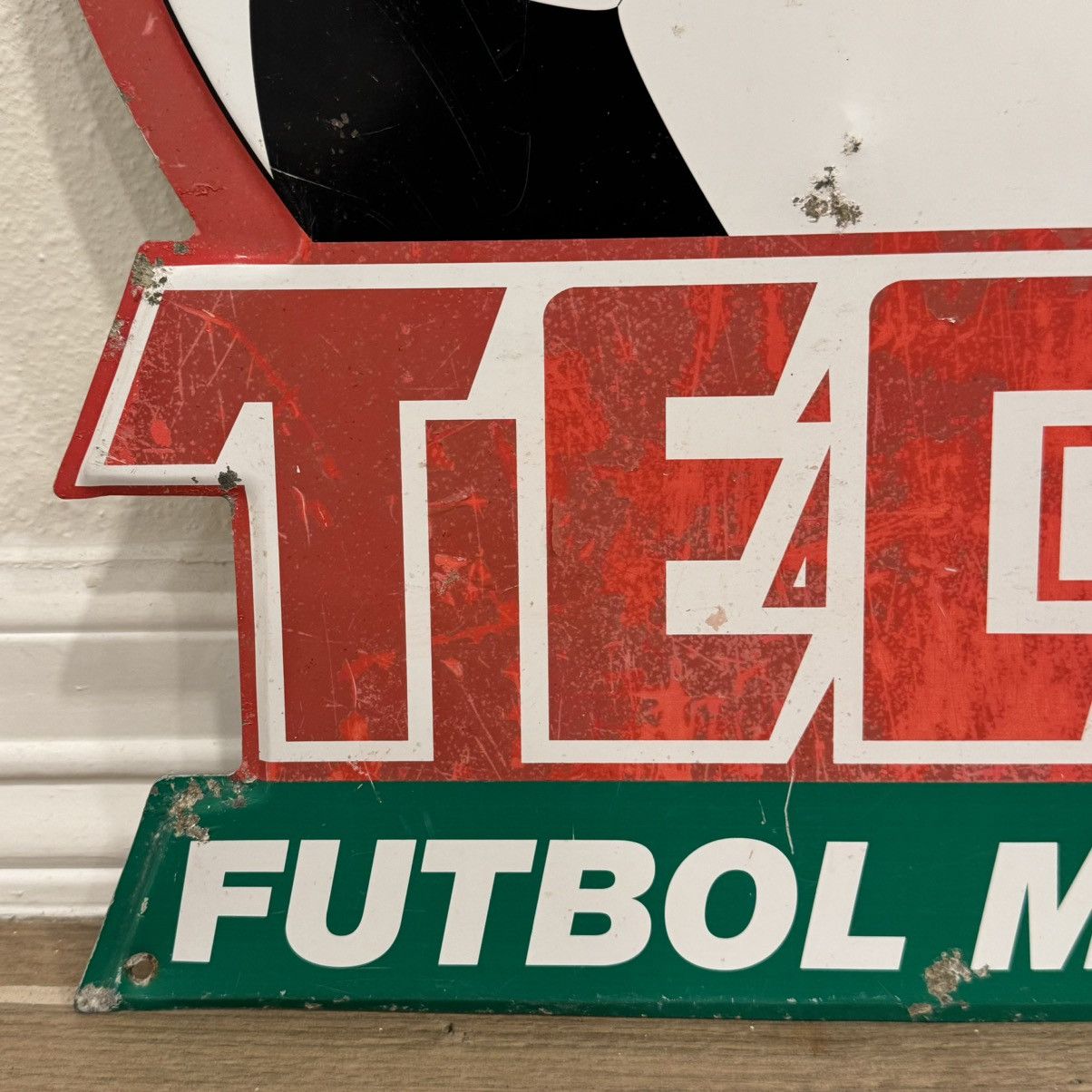 Tecate “Futbol Mexicano” 22x20in Tin Mexico Soccer Beer Sign