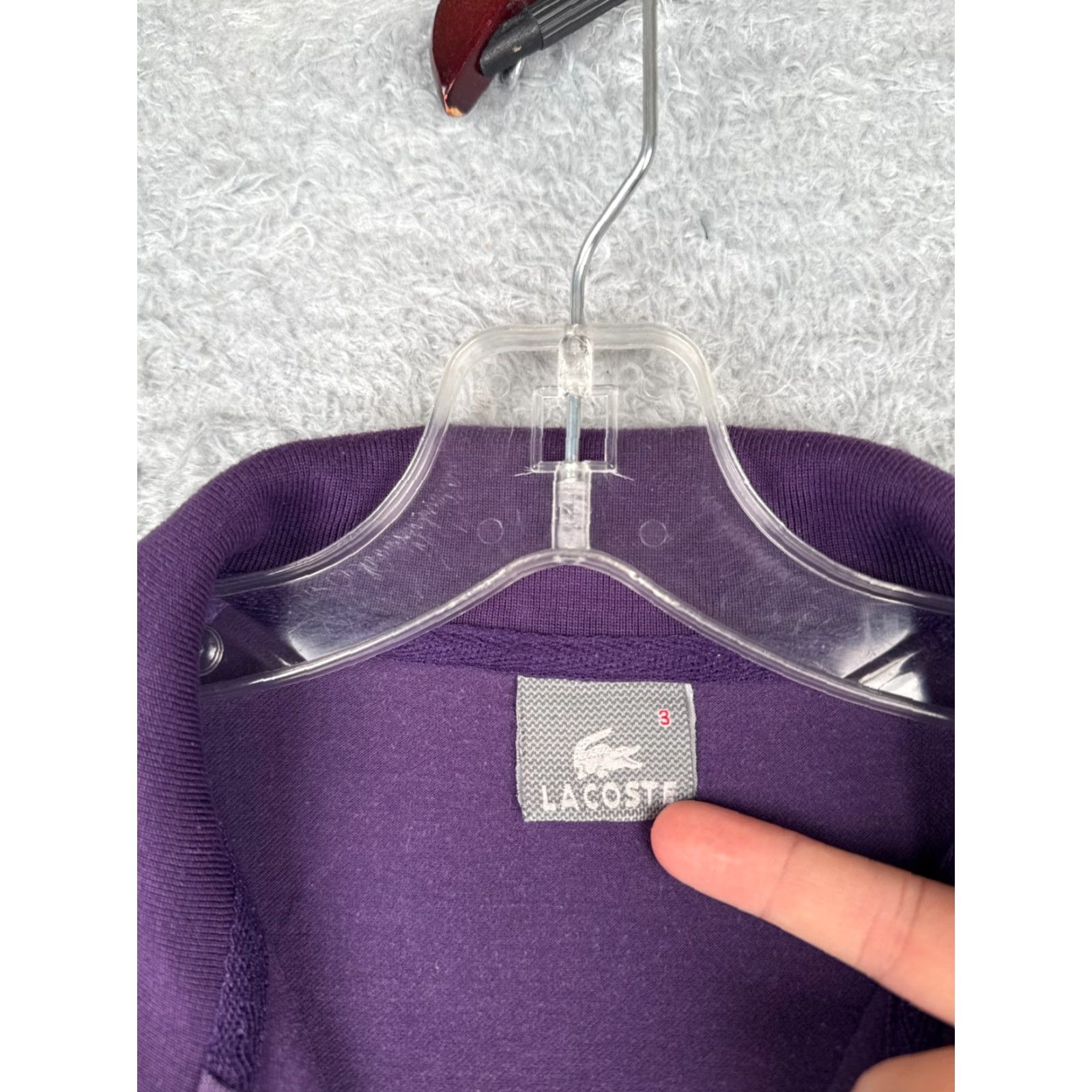 Lacoste VINTAGE Lacoste Men Polo Shirt 3 Short Sleeve Purple 100% Cotton Slim Fit All Seasons Size US S / EU 44-46 / 1 - 6 Thumbnail