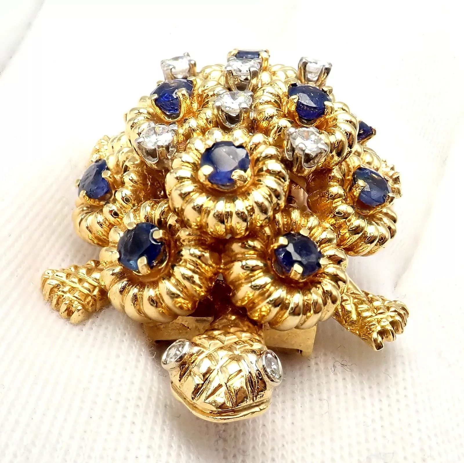Tiffany & Co. Tiffany & Co. 18k Yellow Gold Diamond Sapphire Pin Brooch Size ONE SIZE - 8 Thumbnail