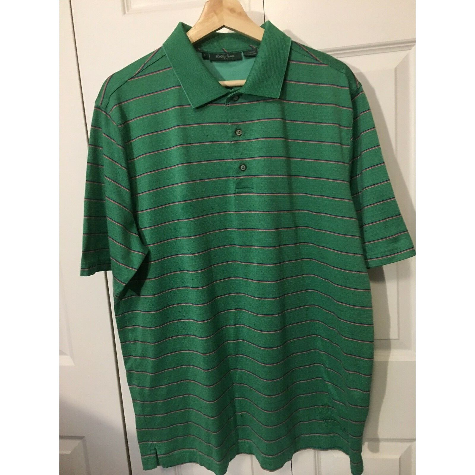 Bobby Jones Bobby Jones Men’s Sz L Polo Shirt Green Stripe Cotton Valero Size US L / EU 52-54 / 3 - 5 Thumbnail