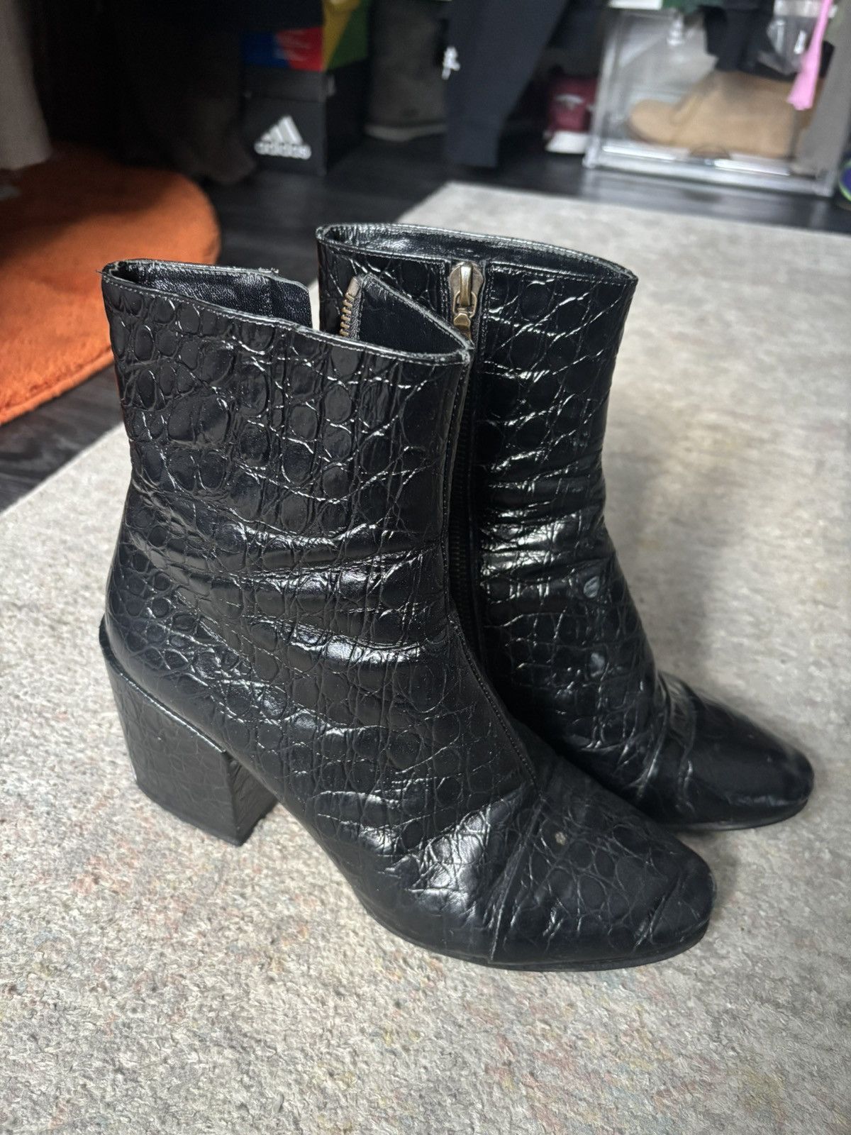 Dries Van Noten Croc embossed leather boots Size US 9 / IT 39 - 5 Thumbnail