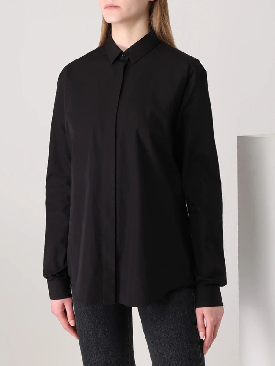 Saint Laurent Paris o1s1wg111224 Cotton Shirt in Black Size L / US 10 / IT 46 - 4 Thumbnail