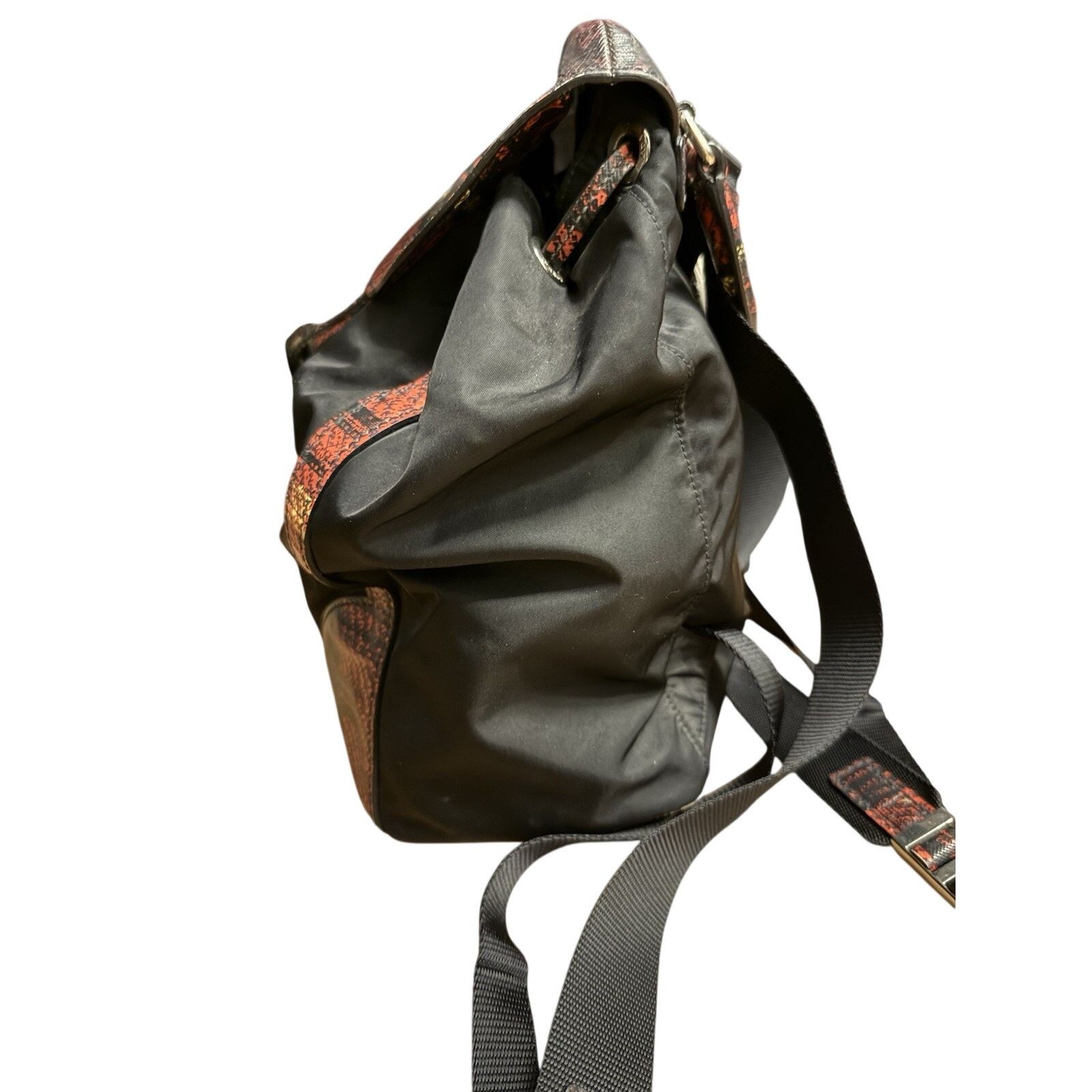 Prada Prada PRADA Backpack in Nylon and Leather Black Red Size ONE SIZE - 5 Thumbnail