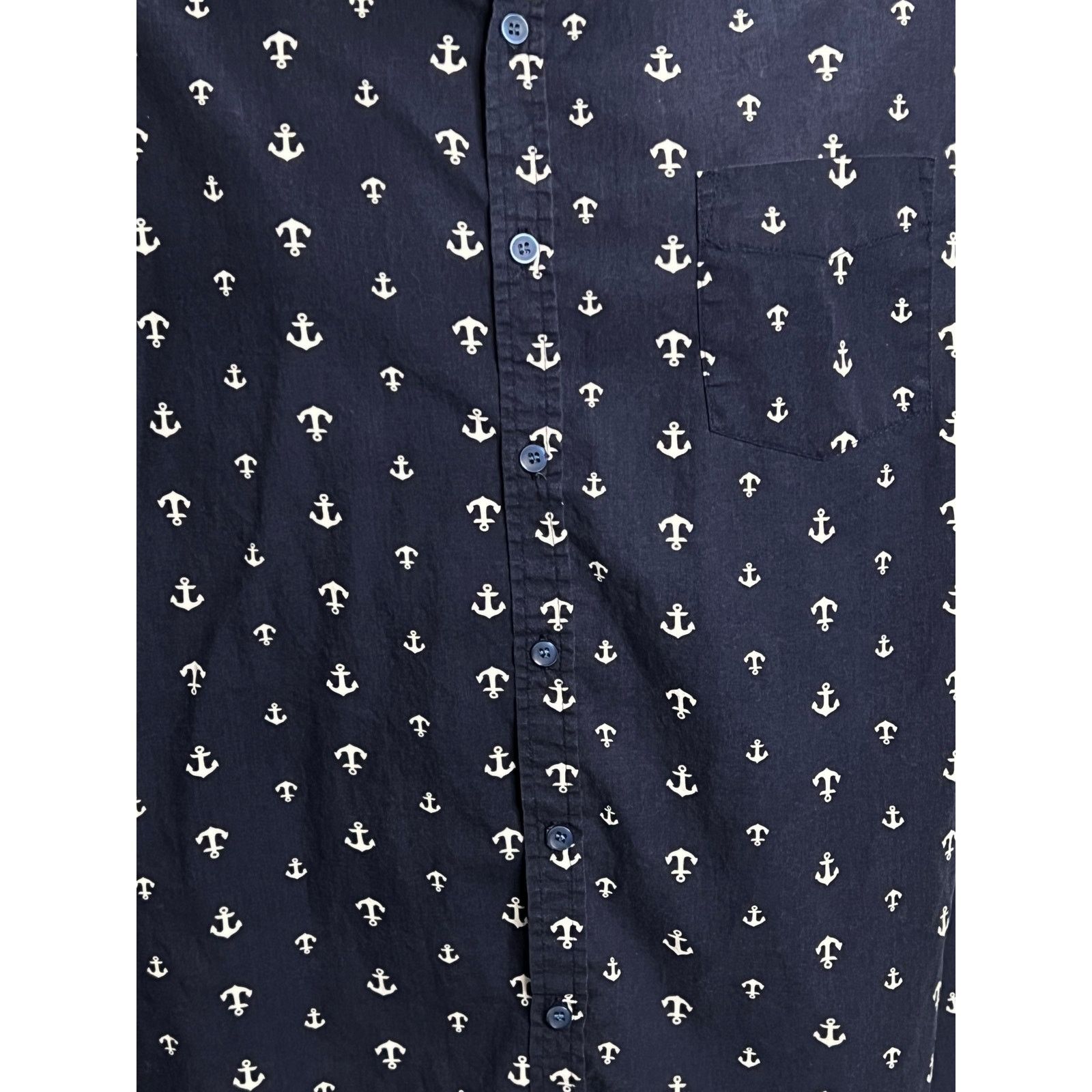 Other Men’s Slim Fit Button-Down Shirt - Navy Blue Anchor Print Size US L / EU 52-54 / 3 - 7 Thumbnail