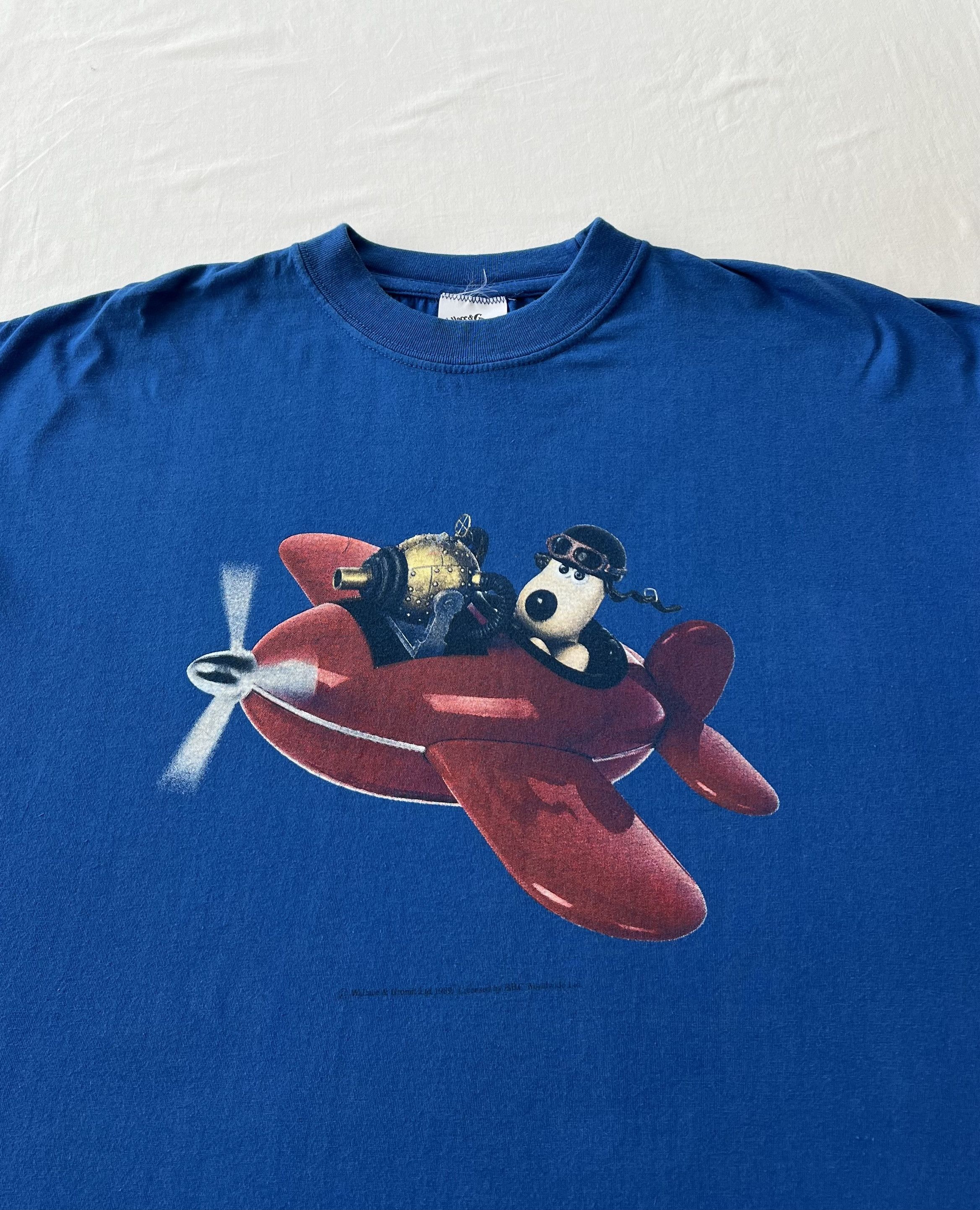 Cartoon Network Vintage 1989 Wallace and Gromit Cartoon Blue T-shirt Size US XL / EU 56 / 4 - 3 Thumbnail
