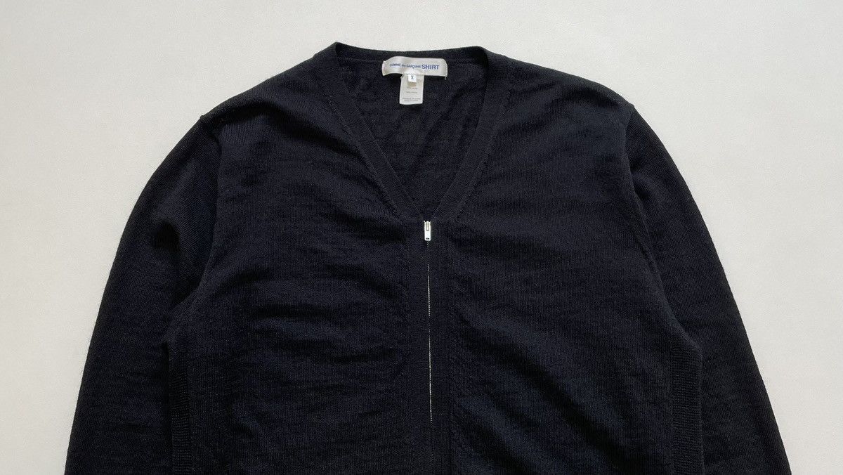 Comme des Garcons Black Wool Zip Front Cardigan Size US M / EU 48-50 / 2 - 3 Thumbnail