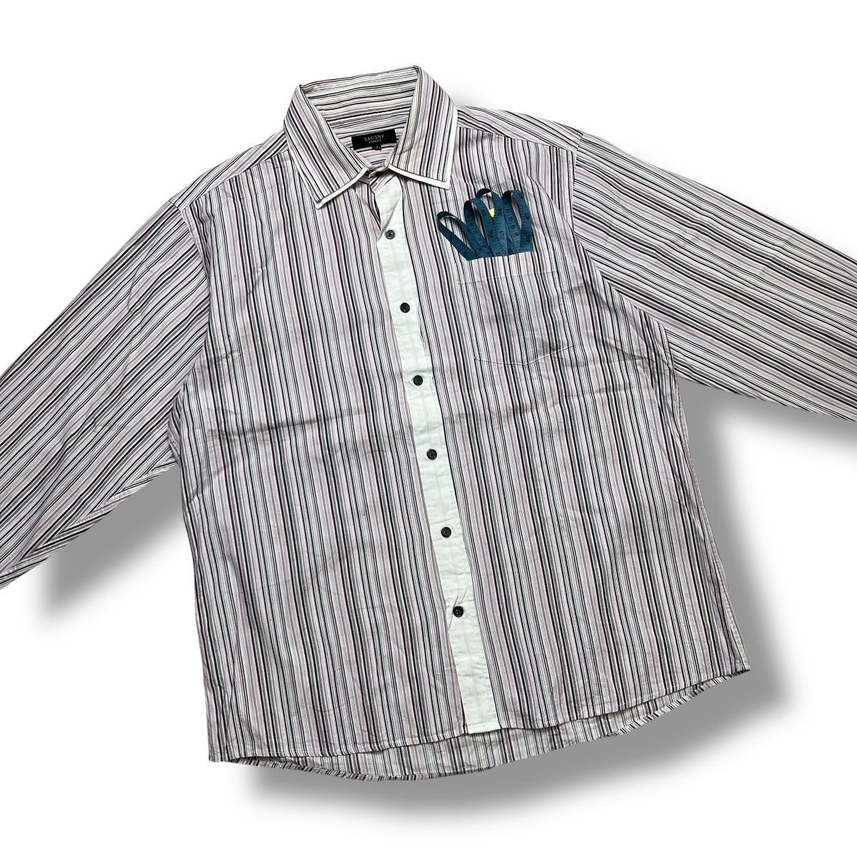 Yohji Yamamoto Shadow striped yohji yamamoto button ups shirt Size US L / EU 52-54 / 3 - 3 Thumbnail