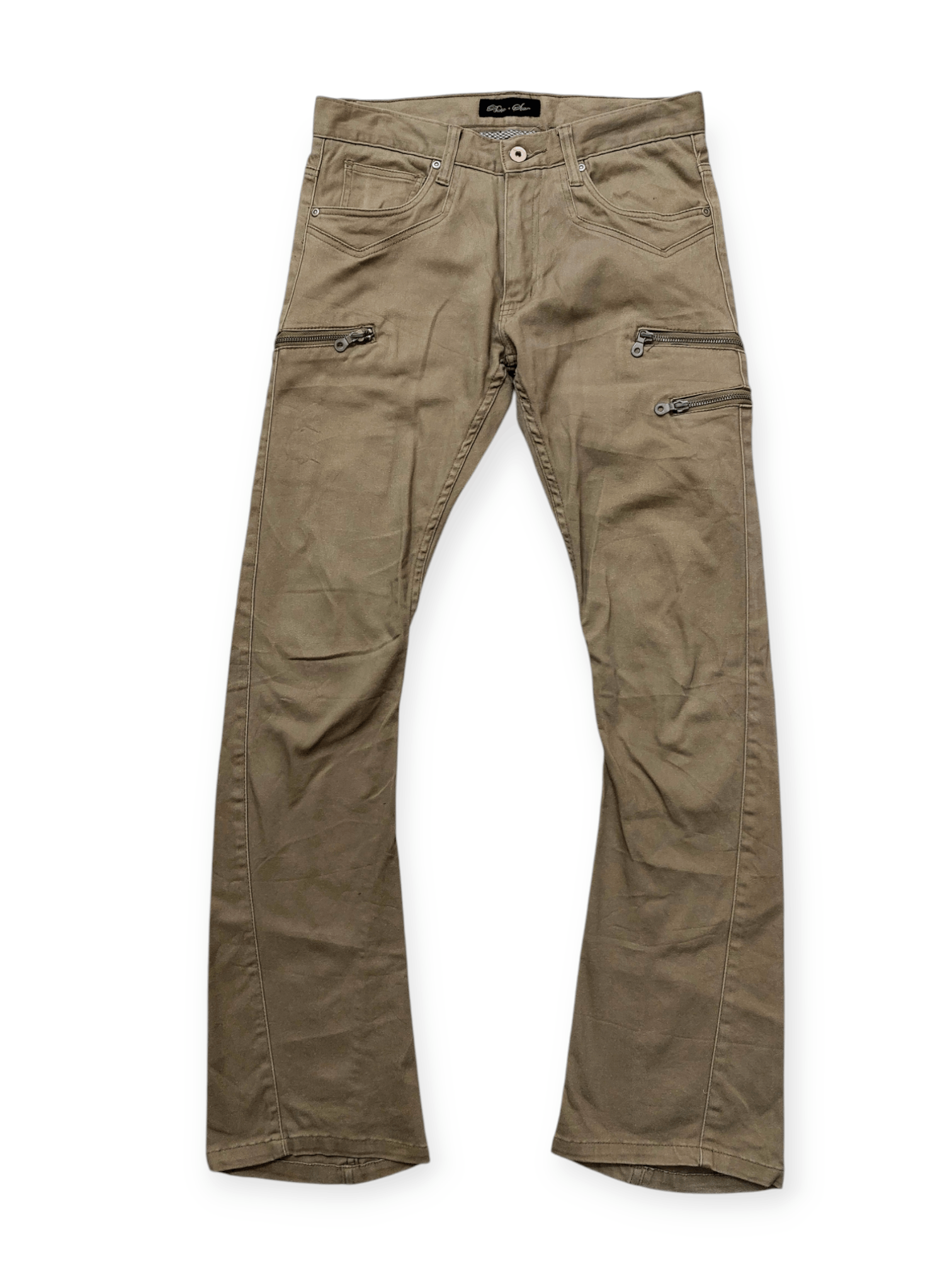 Vintage 🔥 Flare Bike + Star Multi Zipper Denim Size US 30 / EU 46 - 4 Thumbnail