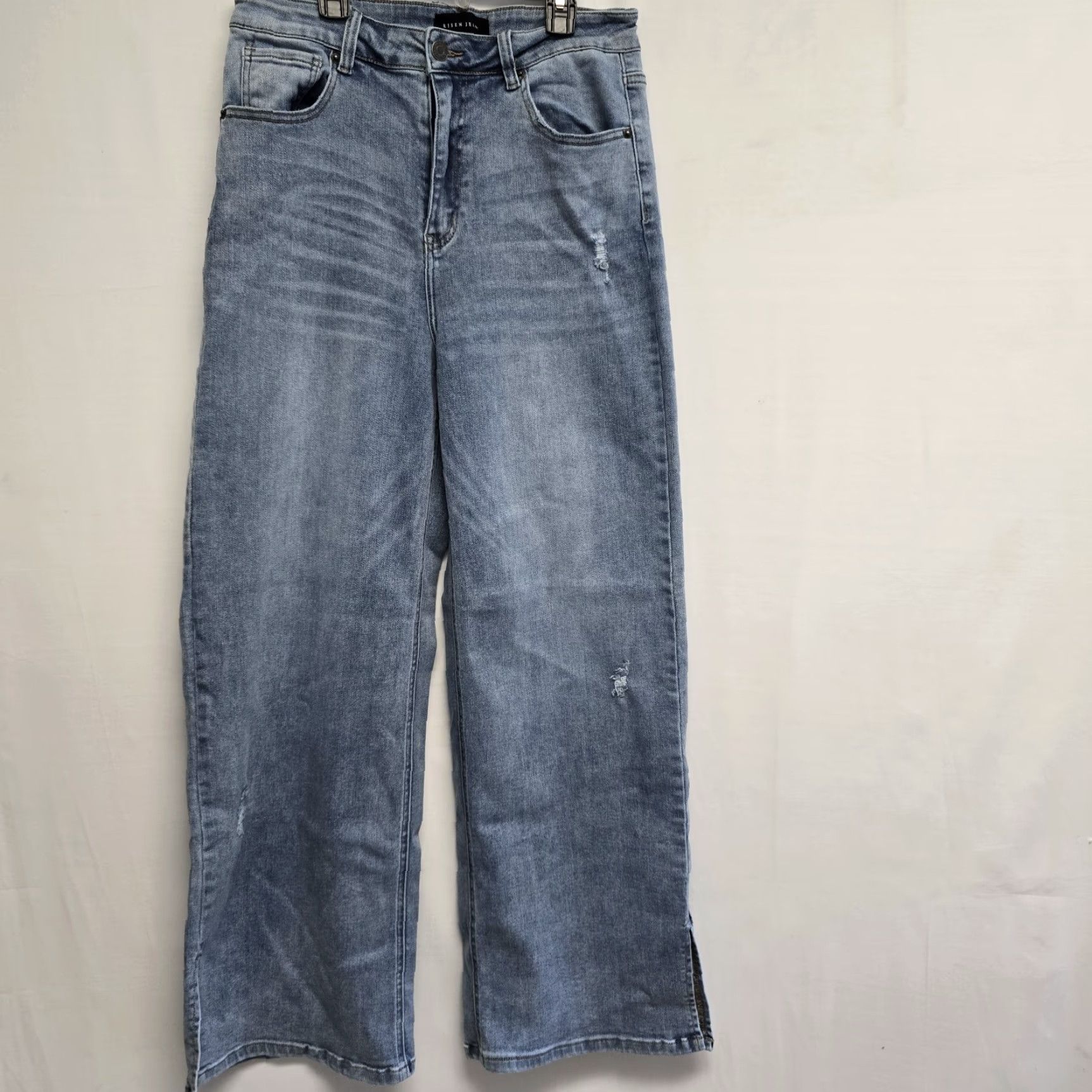 Vintage Risen Jeans Main Selling Point Side Slit 90s Y2K Medium Wash High Rise Wide Leg Womens 6 Regular Wide Leg Jeans Womens Medium Wash Slit 90s Y2K Size 28" / US 6 / IT 42 - 5 Thumbnail