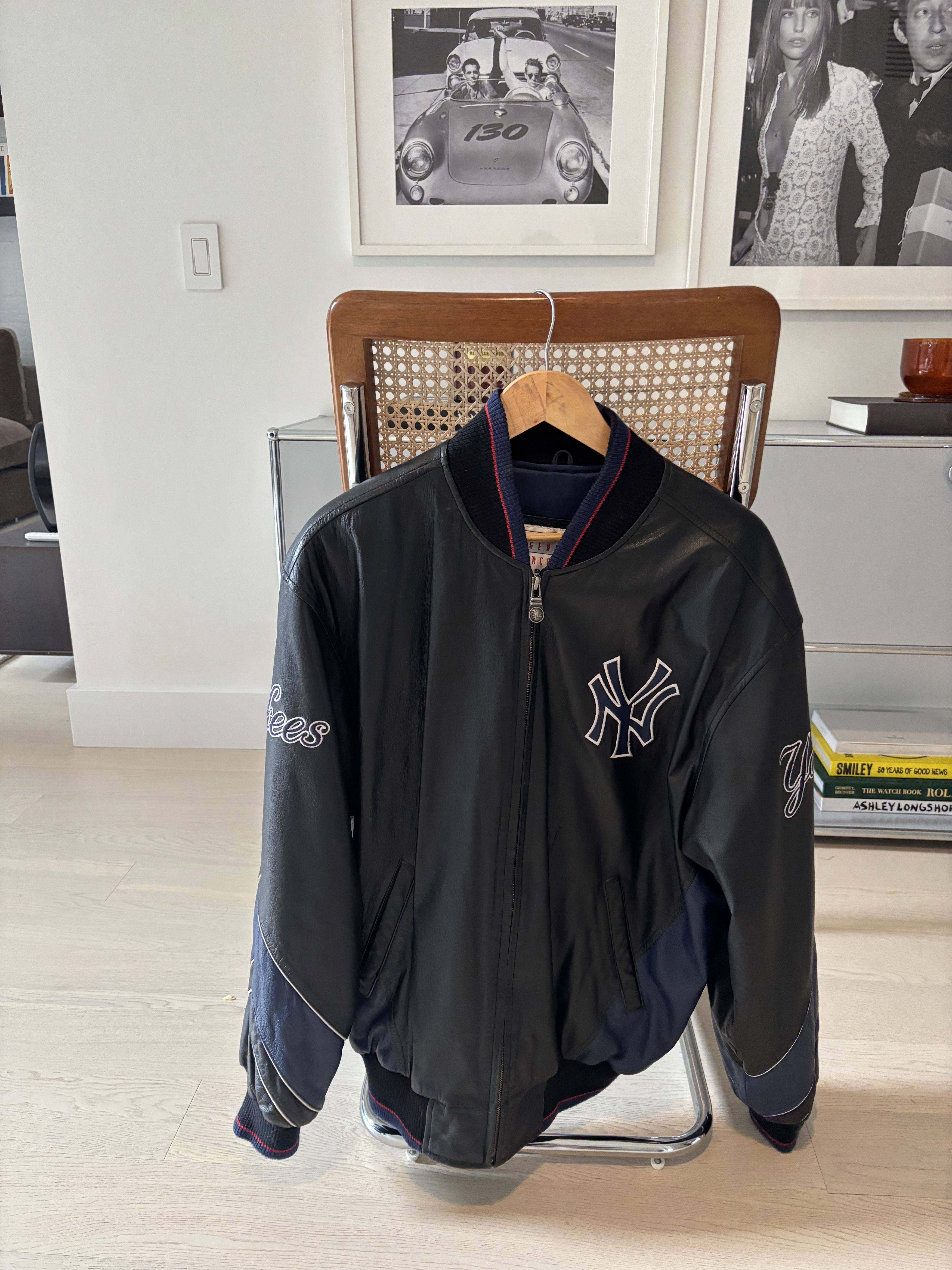 Vintage Leather Yankees Jacket - timothee chalamet