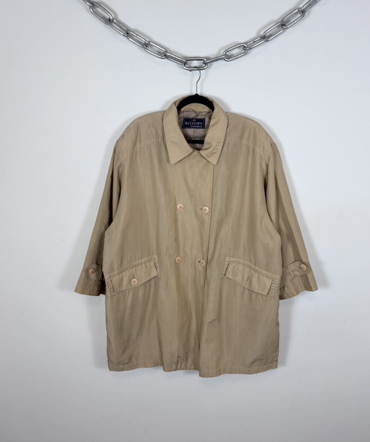 Les Copains Les Copains Sportswear Women’s Double Breasted Silk Coat Size M / US 6-8 / IT 42-44 - 1 Thumbnail