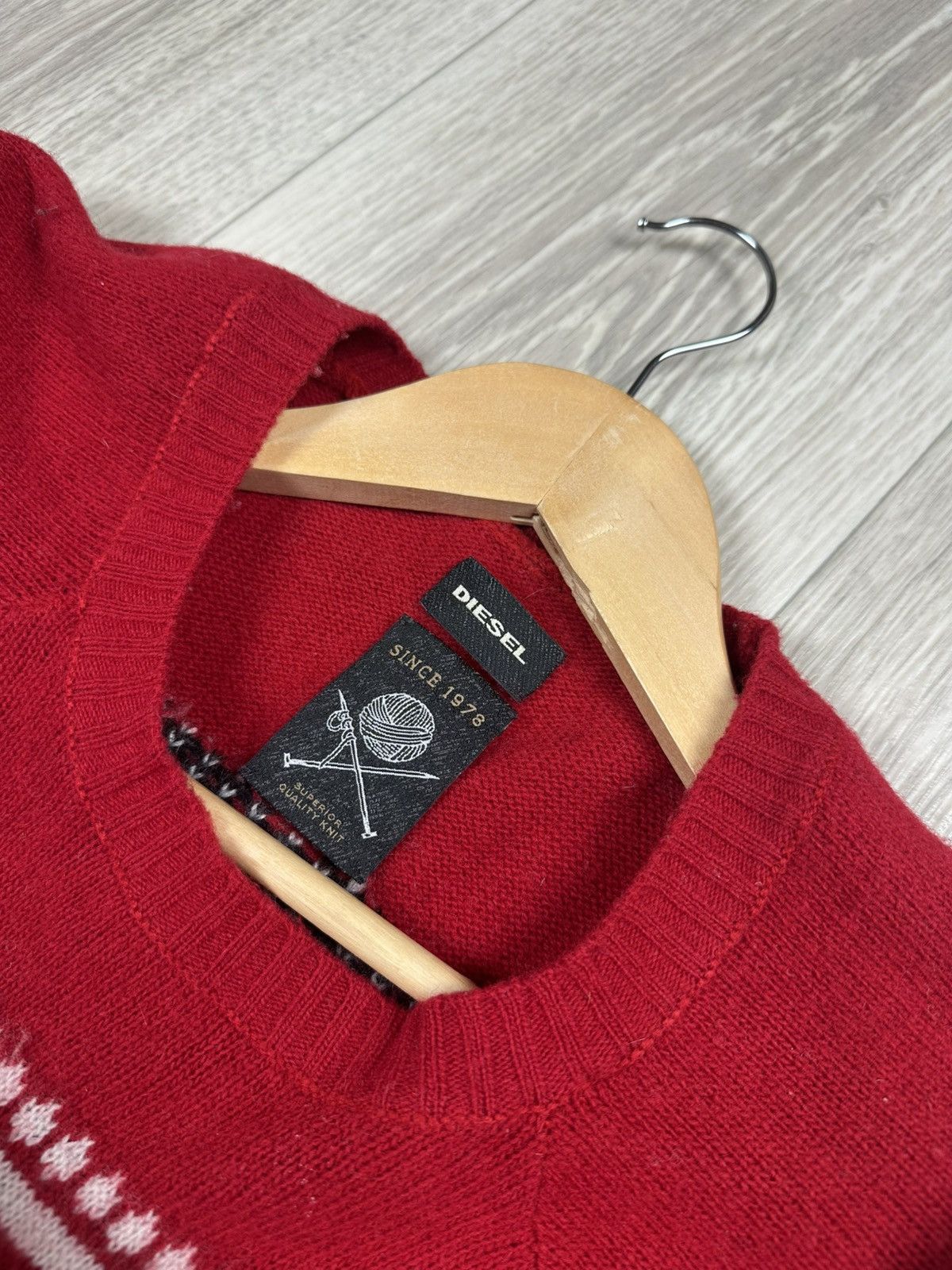 Diesel × Vintage Vintage DIESEL Wool Red Sweater Size US XXL / EU 58 / 5 - 6 Thumbnail