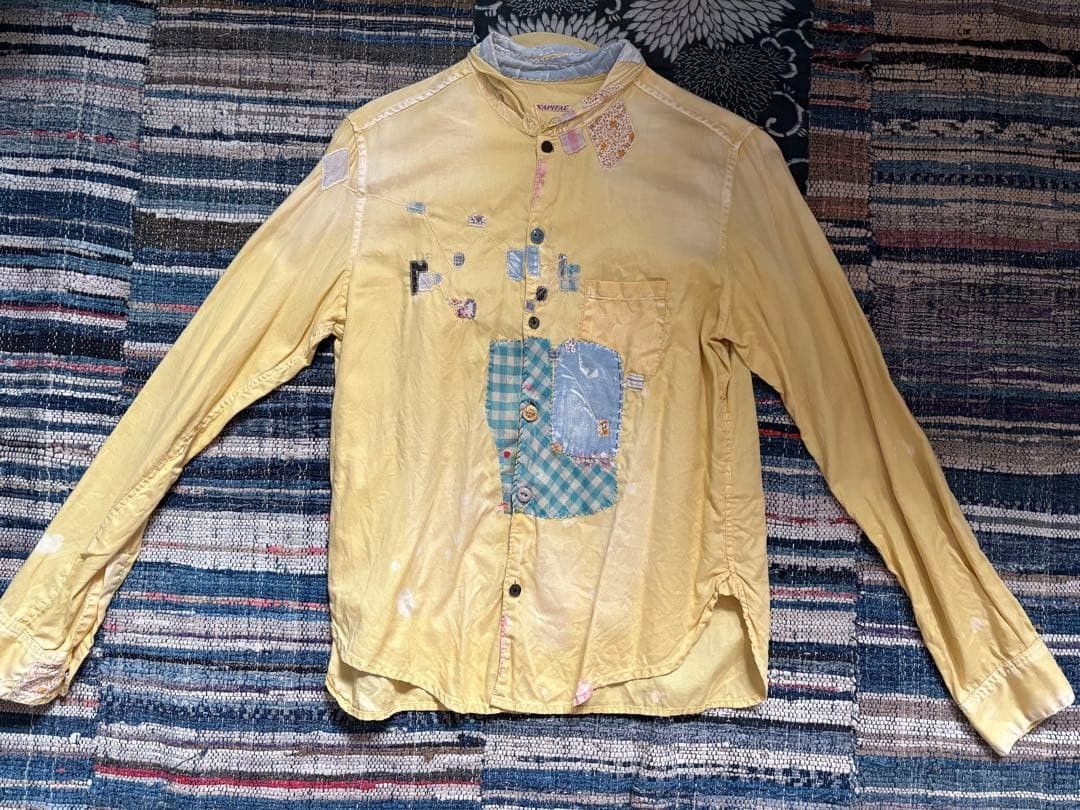 Kapital Kountry Patchwork Long Sleeve Shirt Yellow Size S