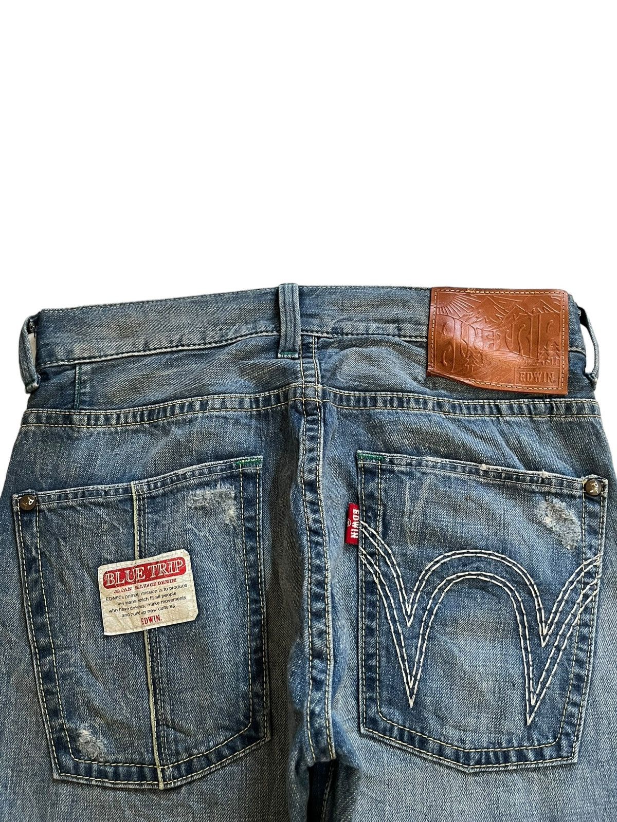 Edwin × Japanese Brand Vintage Japanese Edwin Selvedge Acid Wash Style Jeans Size US 33 - 9 Thumbnail