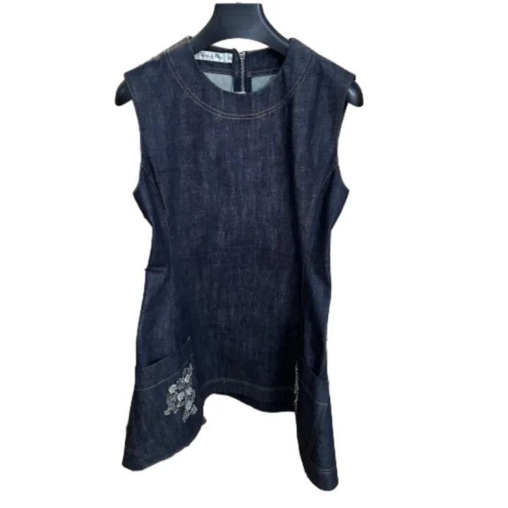 Dior Dior Sleeveless Denim Dress with Rhinestones 0079 Size S / US 4 / IT 40 - 1 Thumbnail