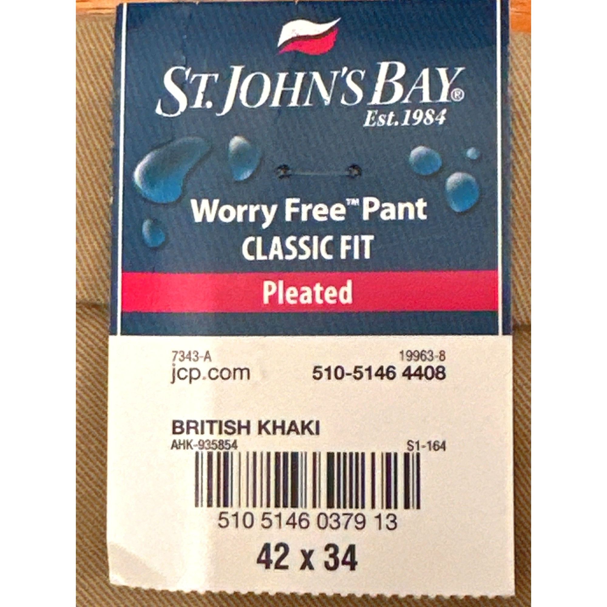 St. Johns Bay St. Johns Bay Mens Classic Fit Pleated Worry Free Pant Briti Size US 42 / EU 58 - 3 Thumbnail