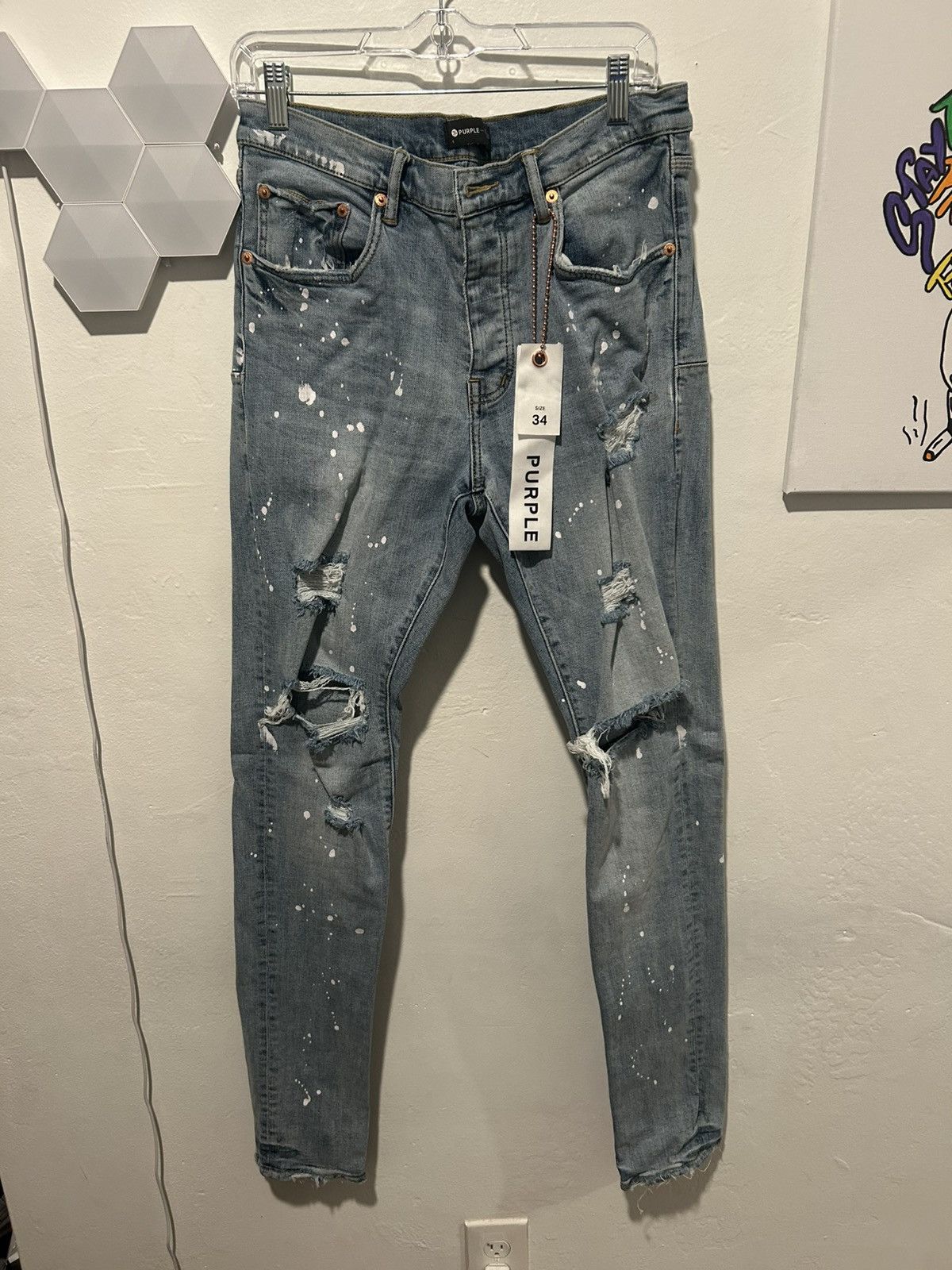 Purple Brand Purple jeans blue indigo Size US 34 / EU 50 - 1 Thumbnail