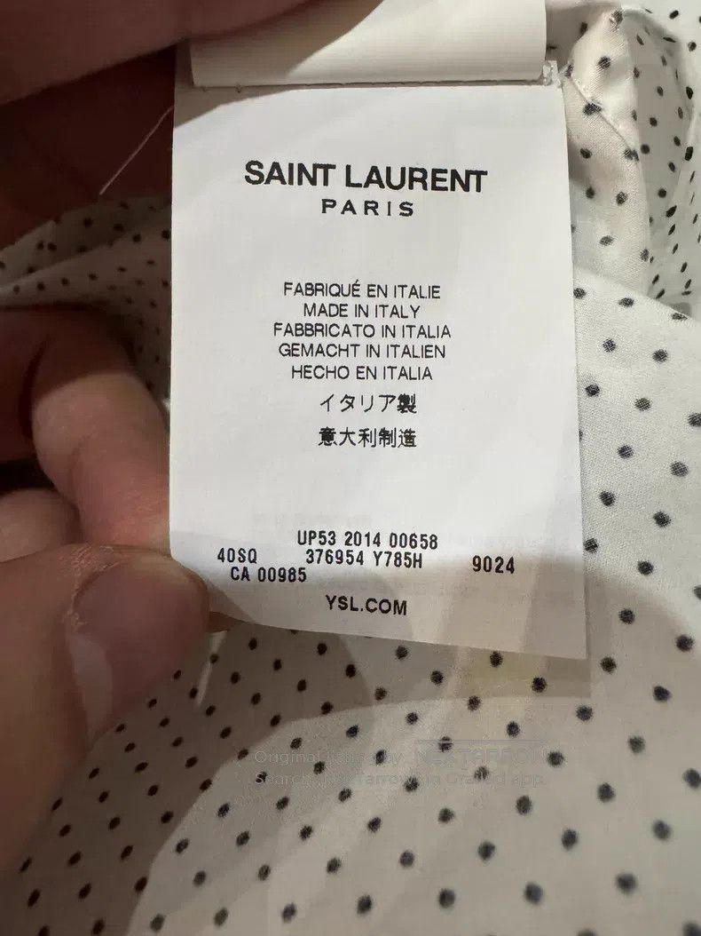 Saint Laurent Paris Saint Laurent Paris Original White Polka Dot Men's Shirt Size US XS / EU 42 / 0 - 5 Thumbnail