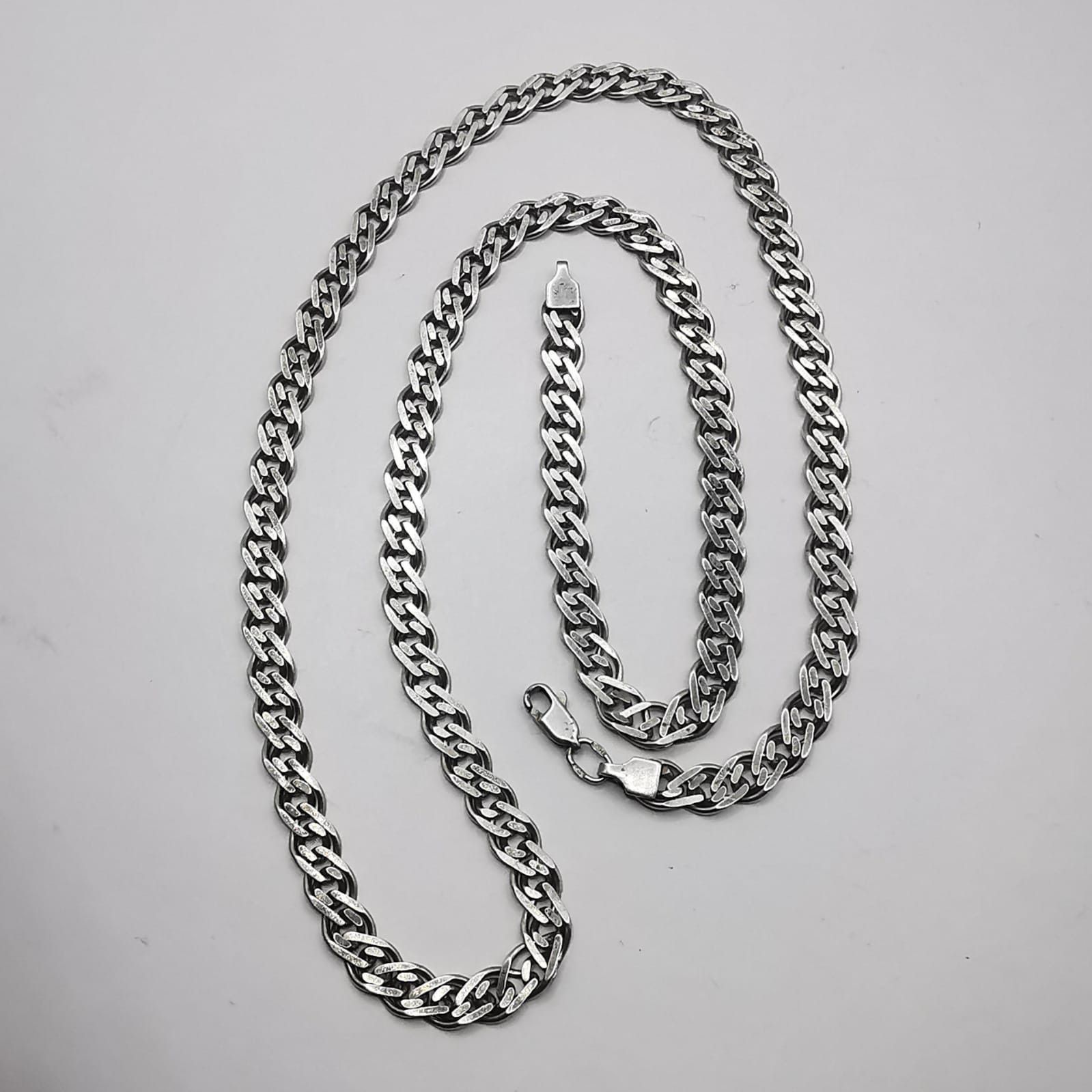 Sterling Silver Vintage Jewelry Chain, 925 Sterling Silver, Signed 23.09g Size ONE SIZE - 1 Thumbnail