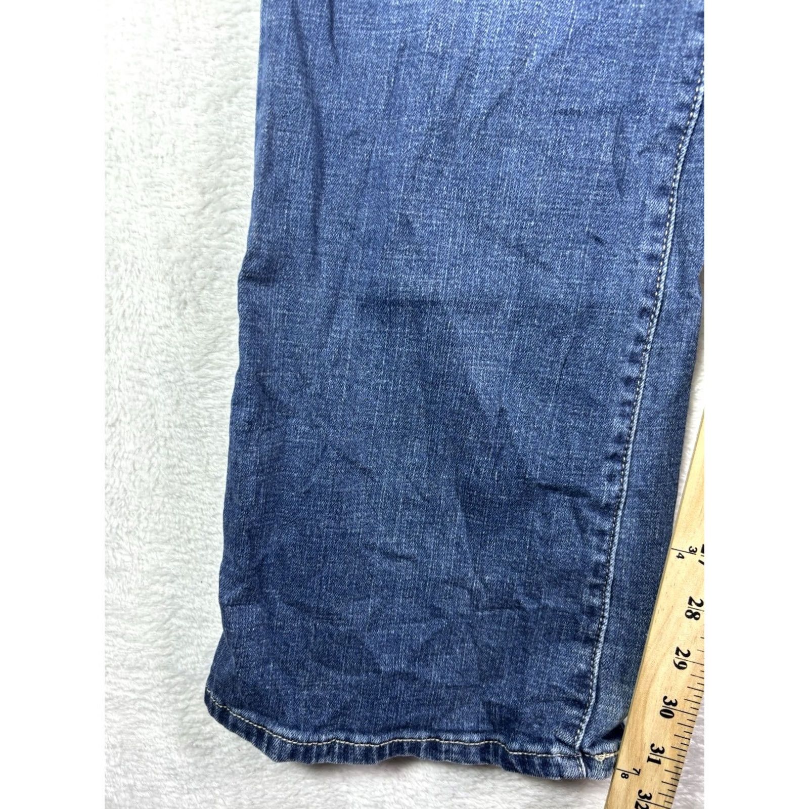 Levi's VINTAGE Levi’s 512 Jeans Women’s Bootcut Blue Denim Stretch Size 12L 31x34 Distressed 90s Womens Jeans Size 34" / US 12 / IT 48 - 4 Thumbnail