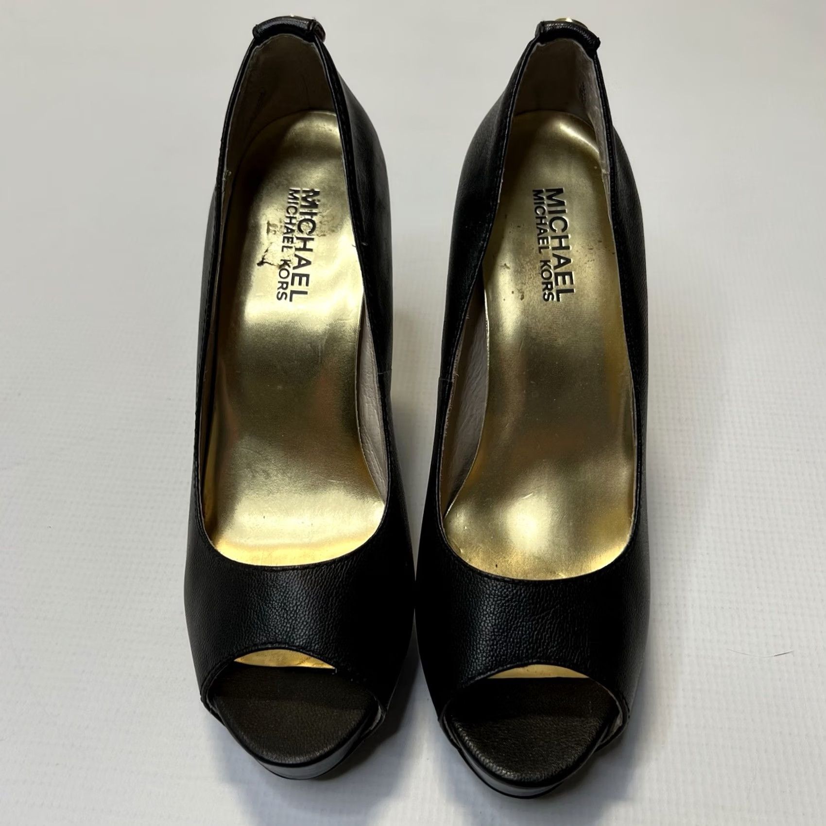 Vintage VINTAGE Michael Kors Peep Toe Hidden Platform Leather Stiletto Pumps 6.5 Black Women Heel Pump Men? Size US 7 / IT 37 - 6 Thumbnail