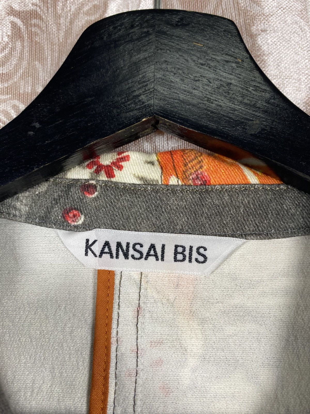 Kansai Yamamoto Kansai Bis Patchwork Art Jacket Floral Graphic Orange Grey Size L / US 10 / IT 46 - 12 Thumbnail