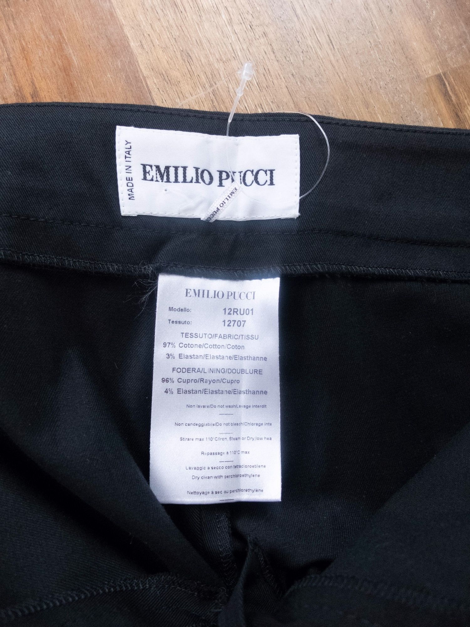 EMILIO PUCCI black stretch cotton crop pants 8 42 trousers