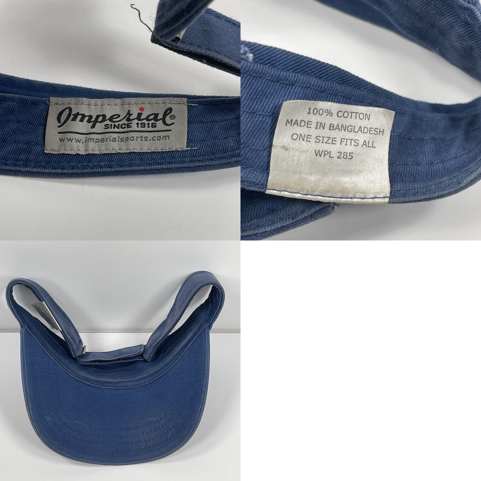 Imperial Imperial Visor Hat Cap Adult Blue Adjustable One Size Fits Most 1961 Patch Unisex Adults Cap Size ONE SIZE - 8 Thumbnail