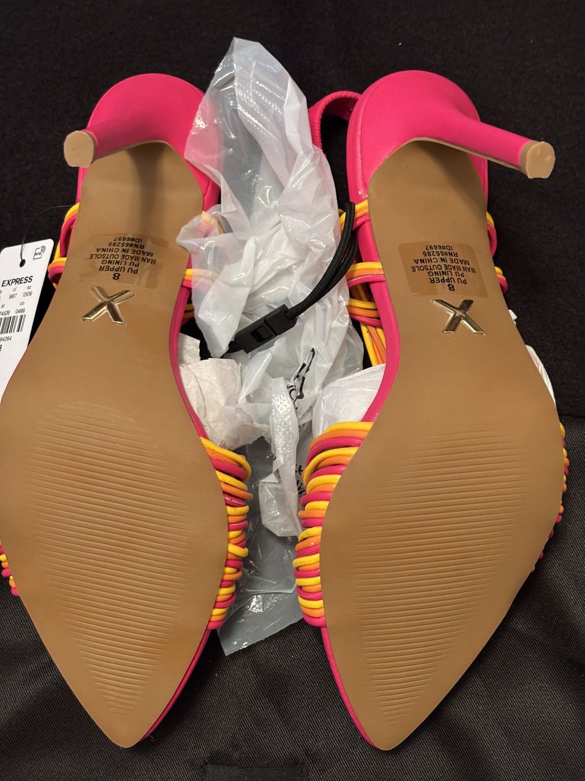 Express Woven Multi Strap Heeled Sandals- EXPRESS BRAND- Size 8W Size US 8 / IT 38 - 2 Thumbnail