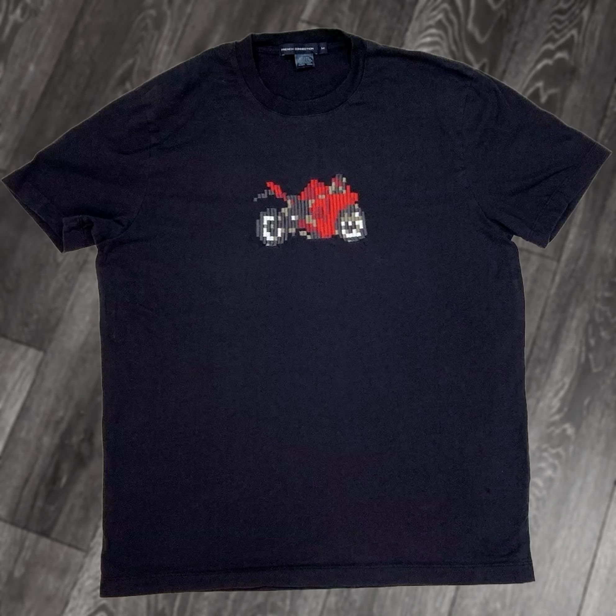 French Connection VINTAGE FCUK French Connection T-Shirt Men Medium Black Short Sleeve Embroidered Logo Motorcycle Size US M / EU 48-50 / 2 - 1 Thumbnail
