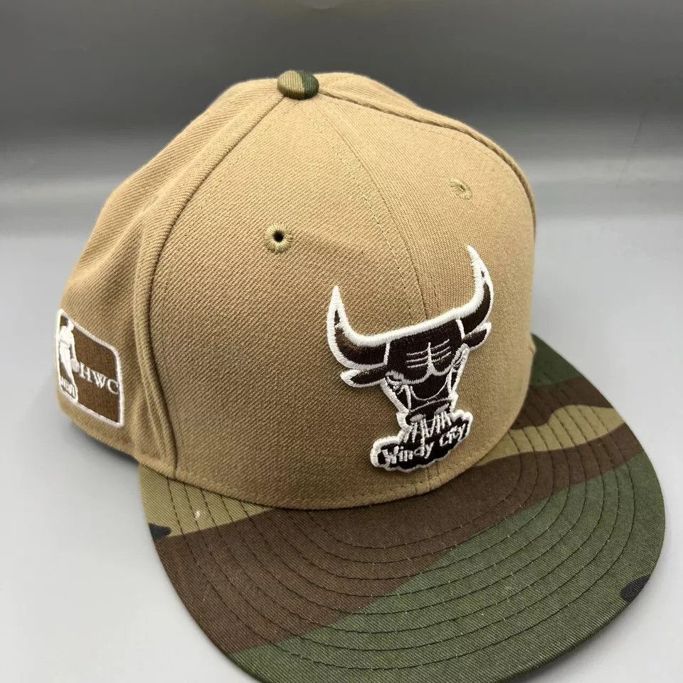 New Era Chicago Bulls Windy City Hat Men 7 3/8 Brown Camo Fitted Cap Size ONE SIZE - 3 Thumbnail