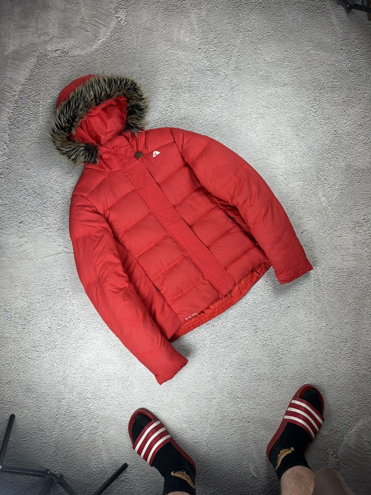 Nike ACG Vintage Nike ACG Down Puffer Jacket Washed Y2K Fur Fuzzy Size S / US 4 / IT 40 - 1 Thumbnail