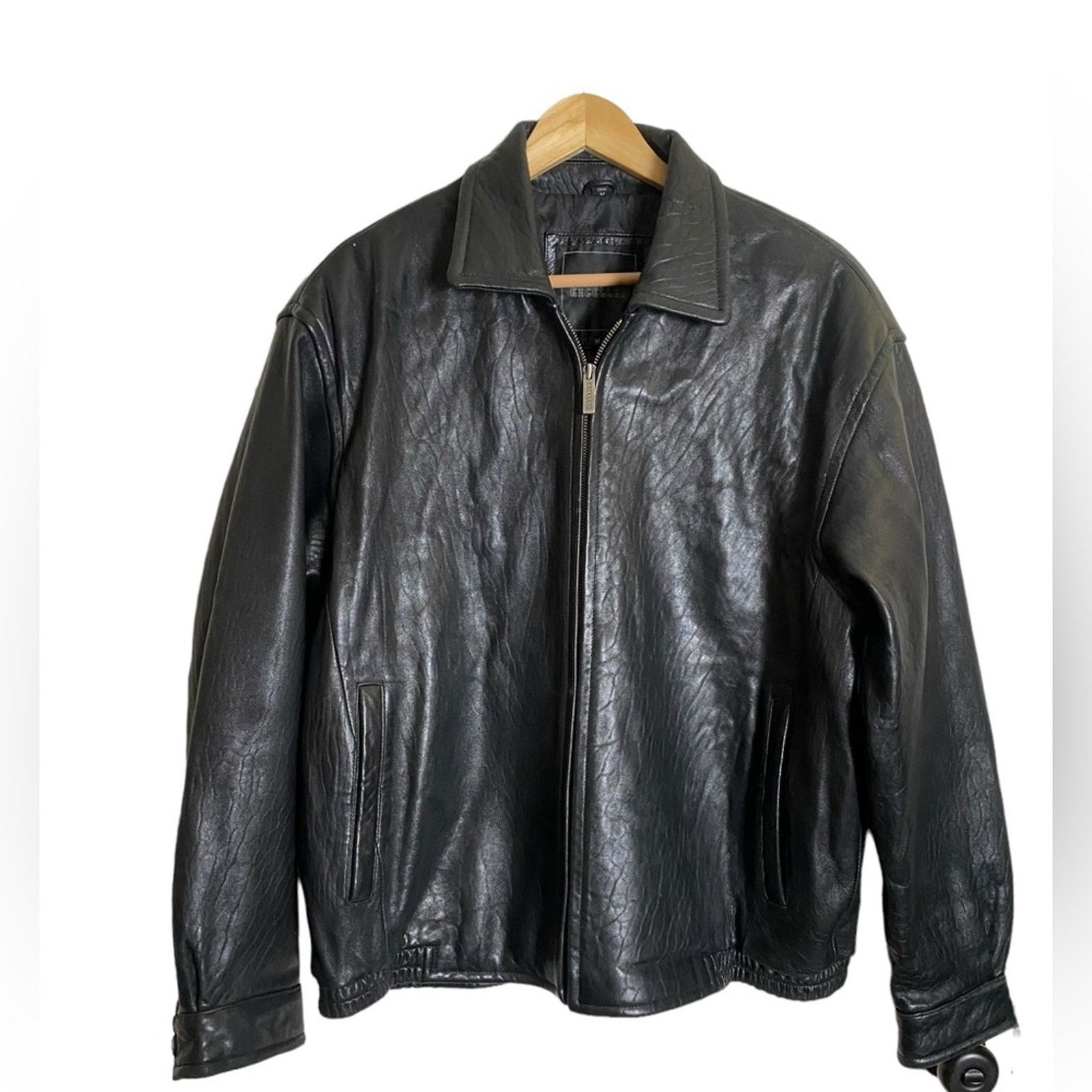 Excelled Excelled Vintage Genuine Leather Bomber Short Jacket Black M Size US M / EU 48-50 / 2 - 1 Thumbnail