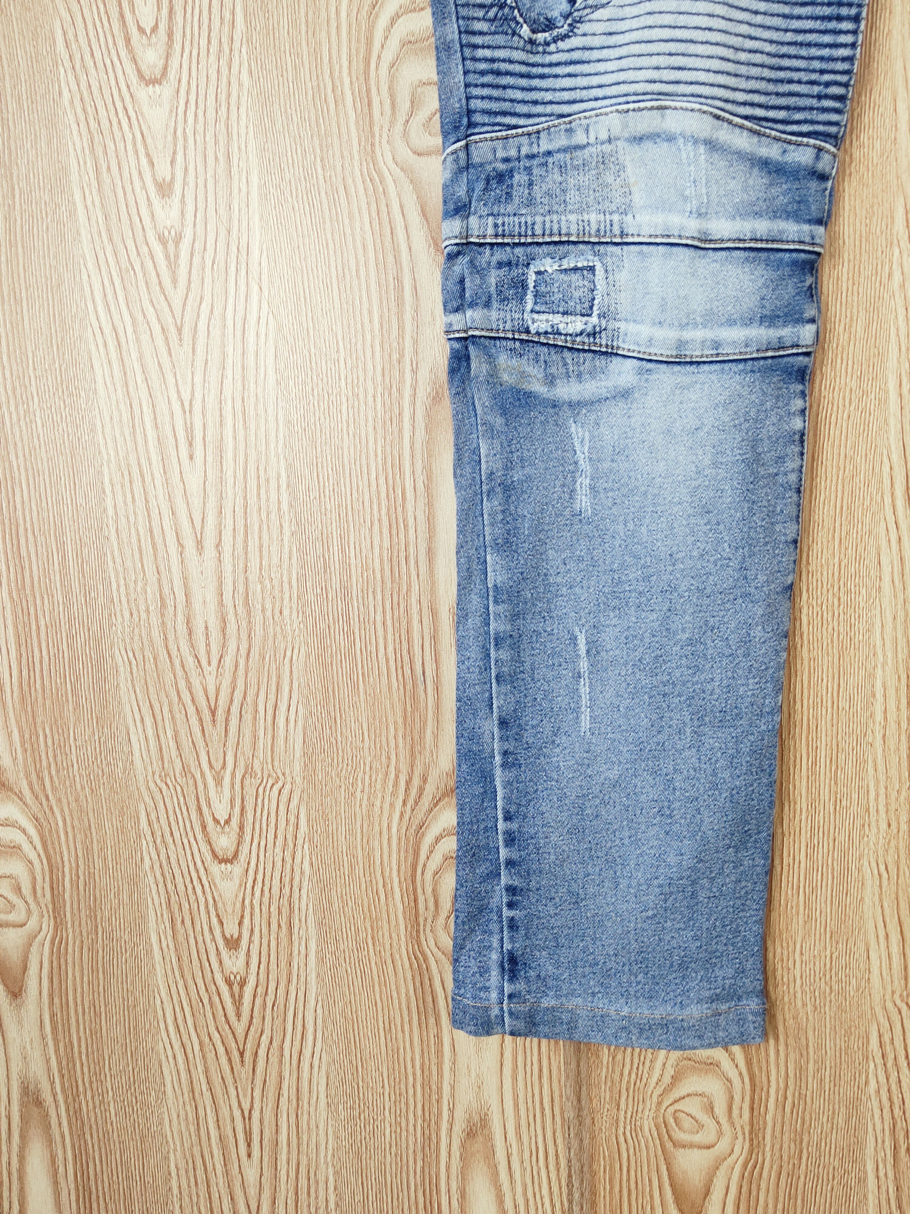 In The Attic In the attic Distressed Ripped bikers denim Jeans #W491 Size 33" - 4 Thumbnail