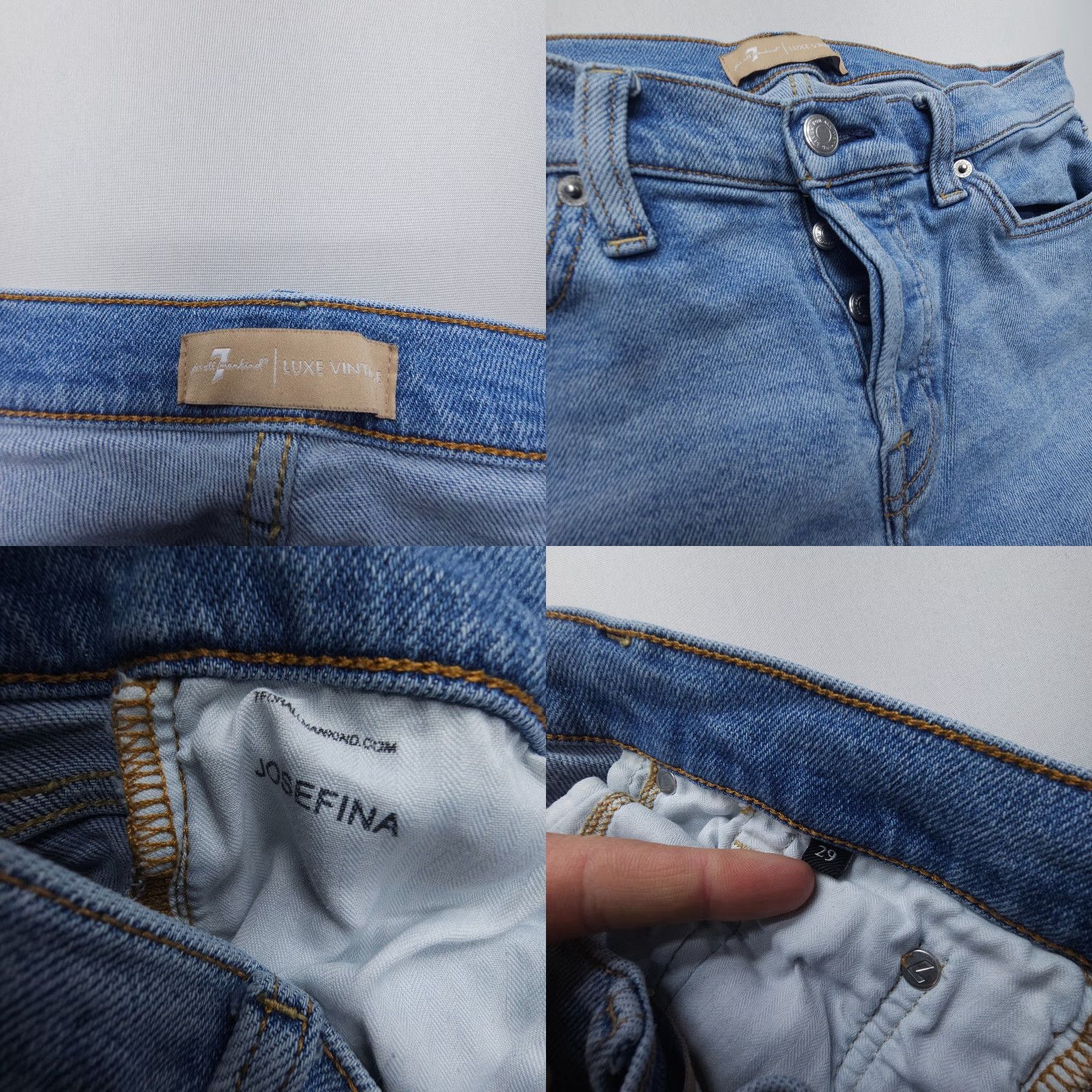 7 For All Mankind 7 for All Mankind Josefina Jeans Womens 29 Blue Button Fly Luxe Vintage Ankle Jeans Size 29" - 8 Thumbnail