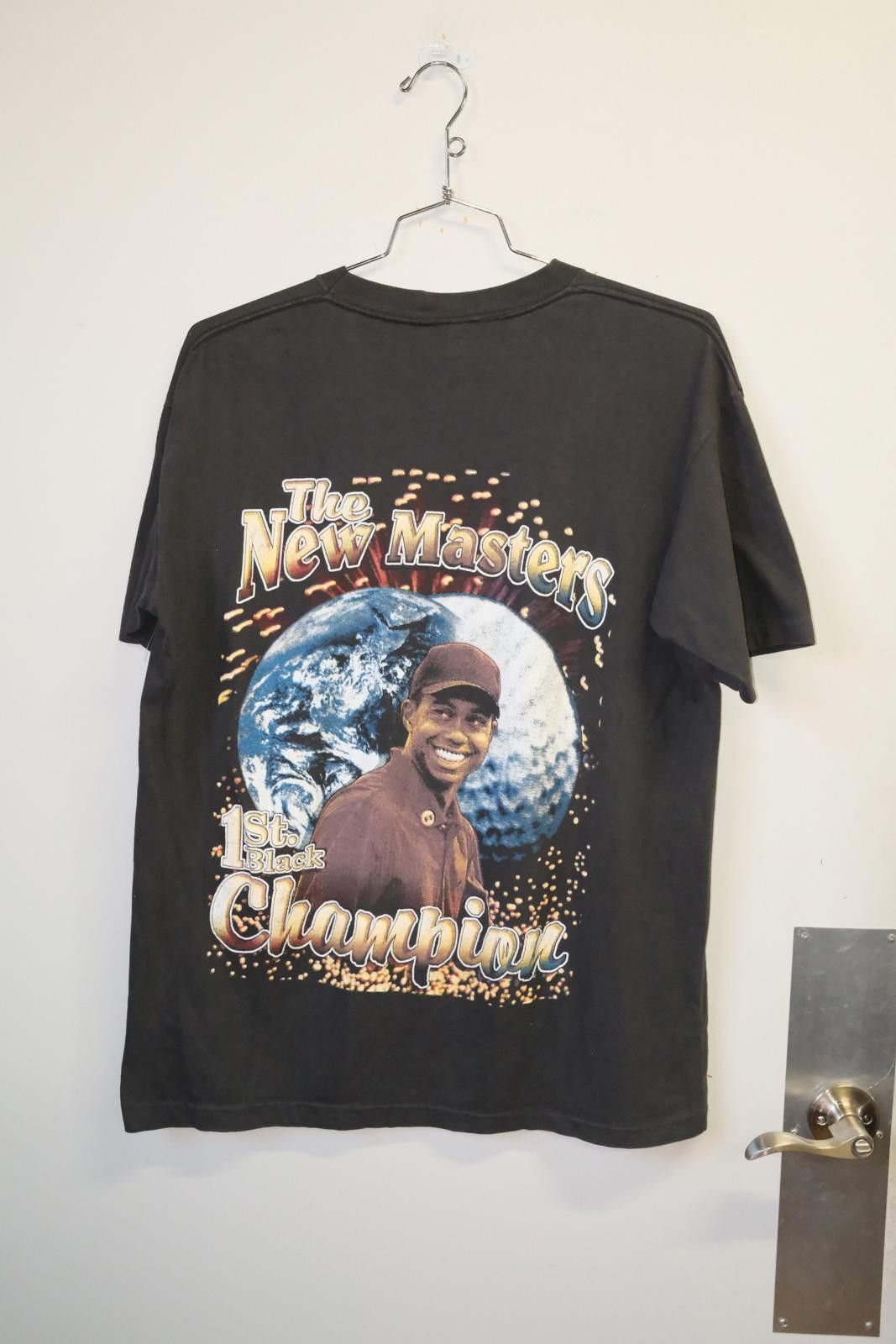 Vintage 90's HB Tee Tiger Woods "The New Masters T-Shirt Size XXL / US 16-18 / IT 52-54 - 2 Thumbnail