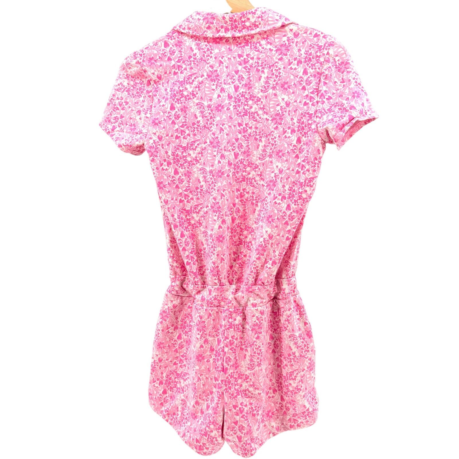 Lilly Pulitzer Lilly Pulitzer Pink Floral Heart Print Jersey Knit Romper Size 27" / US 4 / IT 40 - 5 Thumbnail