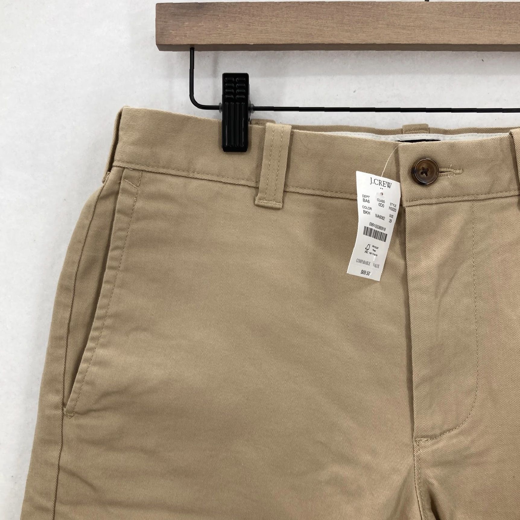 J.Crew J.Crew Shorts Mens 29 Khaki Beige Stretch Chino Flat Front Casual Twill Preppy Shirt? Size US 29 - 2 Thumbnail