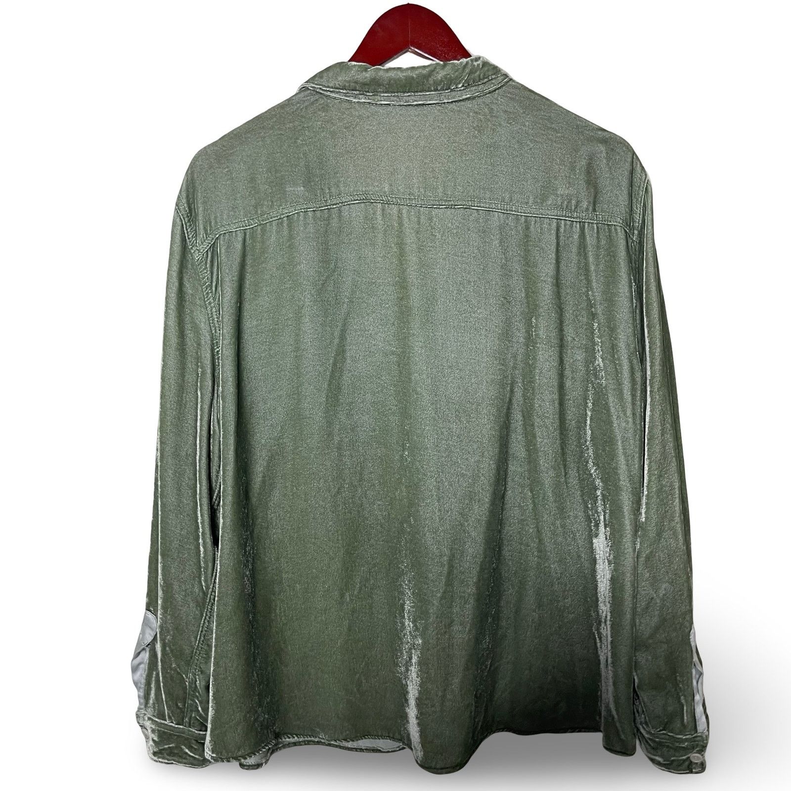 CP Shades CP Shades x Gorsuch The Alana Green Washed Velvet Button Up Size XL / US 12-14 / IT 48-50 - 8 Thumbnail