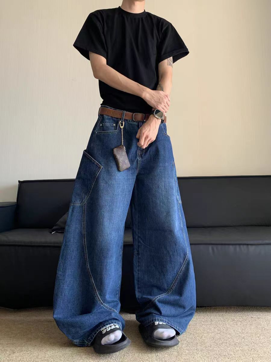 Japanese Brand Loose Retro Large Pocket Machete Jeans Size US 34 / EU 50 - 4 Thumbnail