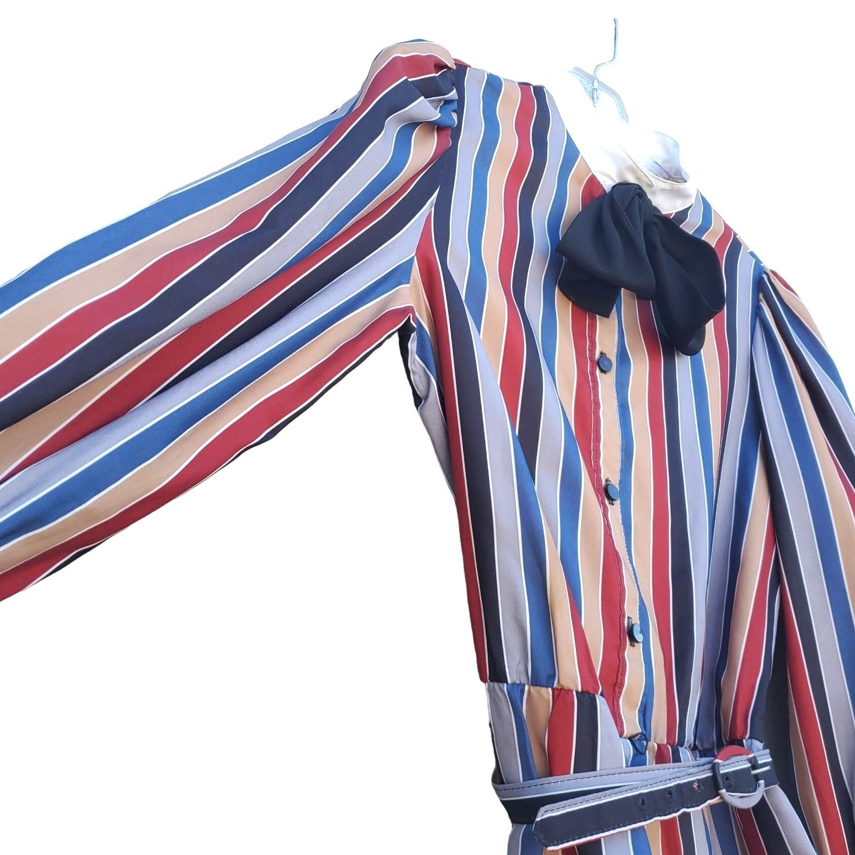 Vintage Vintage Shirtdress Dress Stripe Long Sleeve S 70s Modest Pol Size S / US 4 / IT 40 - 2 Thumbnail