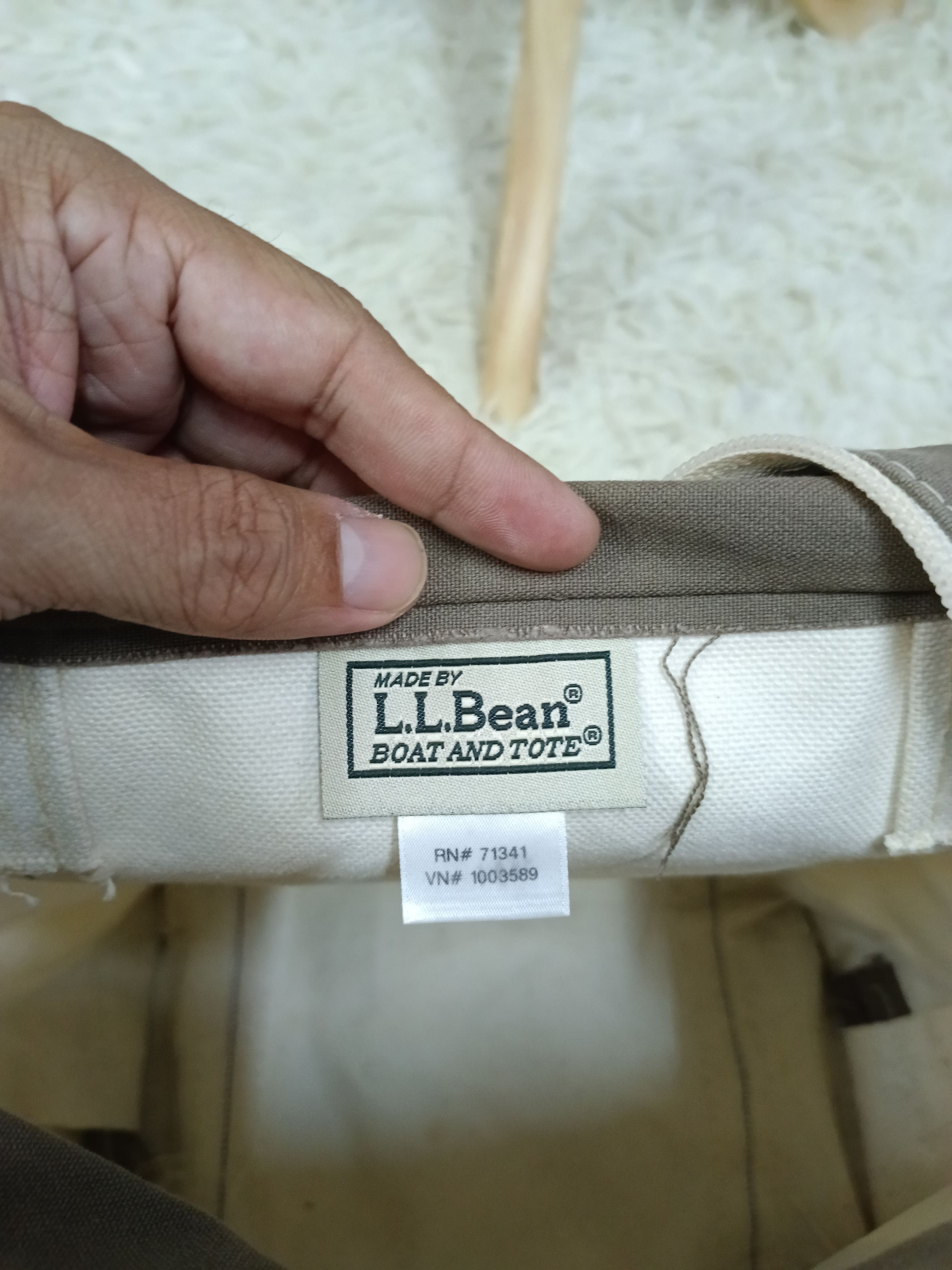 L.L. Bean DiSTRESS L.L BEAN VINTAGE HARD CANVAS TOTE BAG Size ONE SIZE - 13 Thumbnail