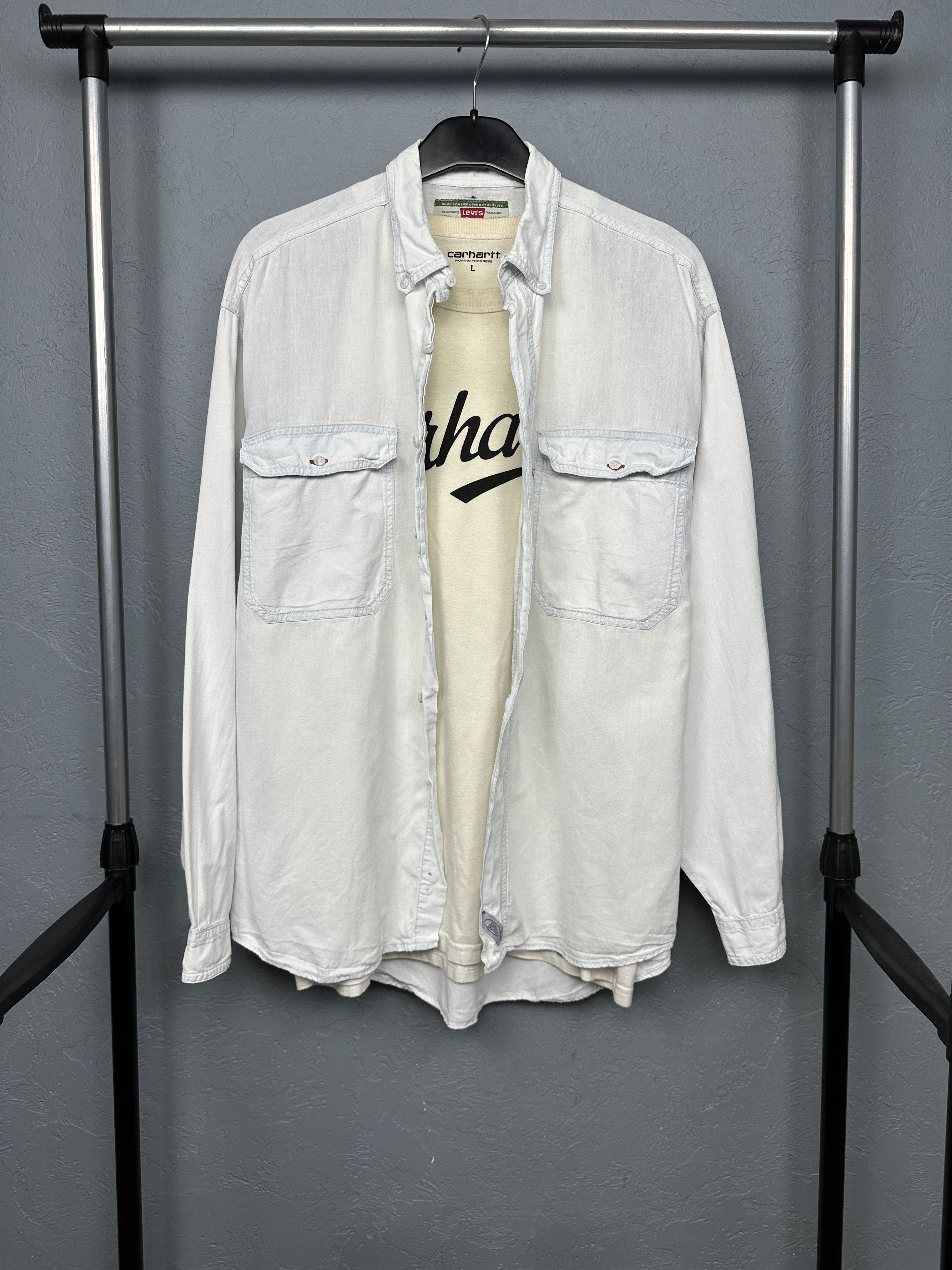 Levi's Levi's 90s Vintage Mens Jeans Denim Shirt Size US L / EU 52-54 / 3 - 1 Thumbnail