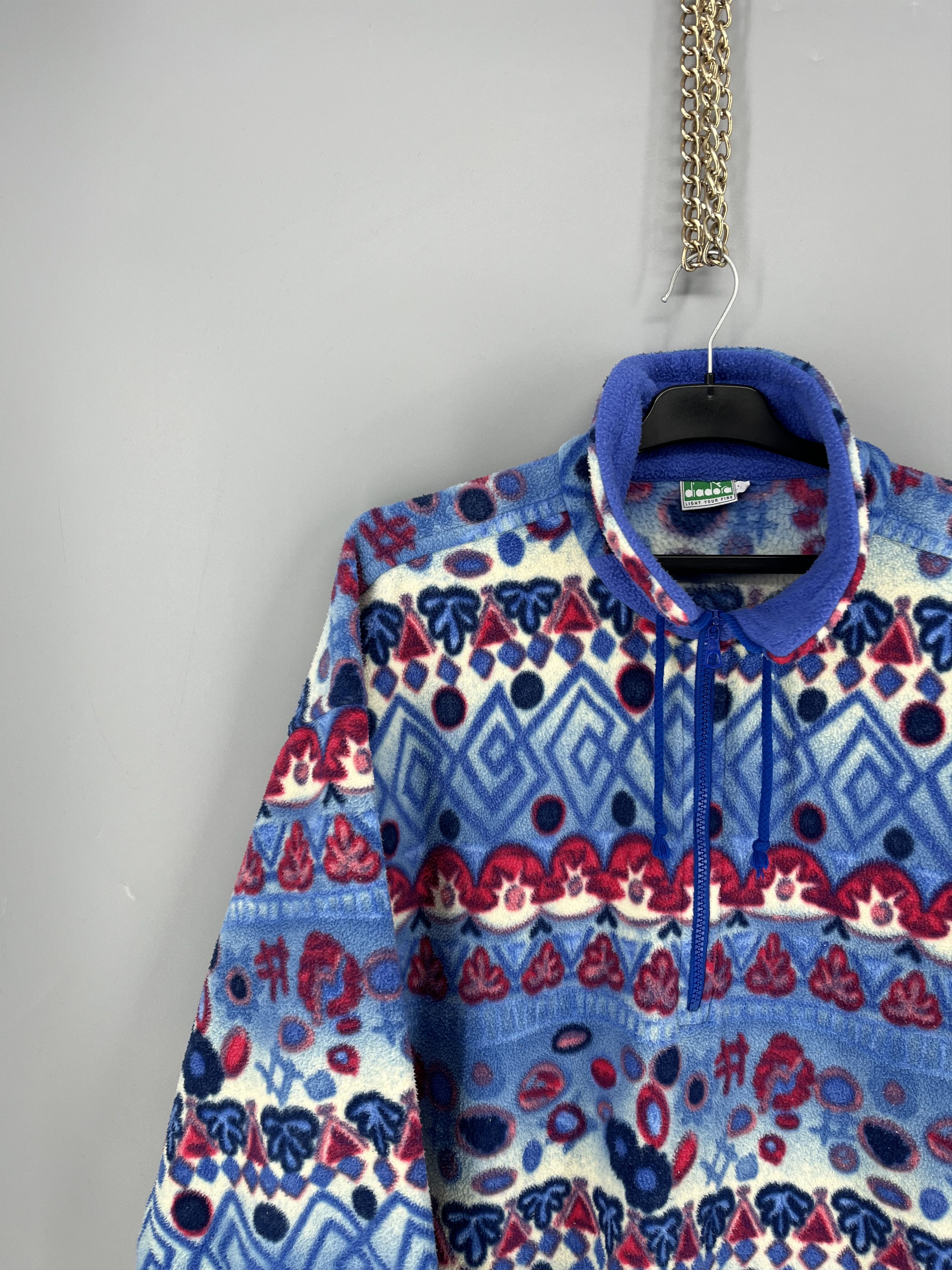 Diadora Vintage Diadora Blue Fleece Jacket 1/3 zip mens size M Size US M / EU 48-50 / 2 - 4 Thumbnail