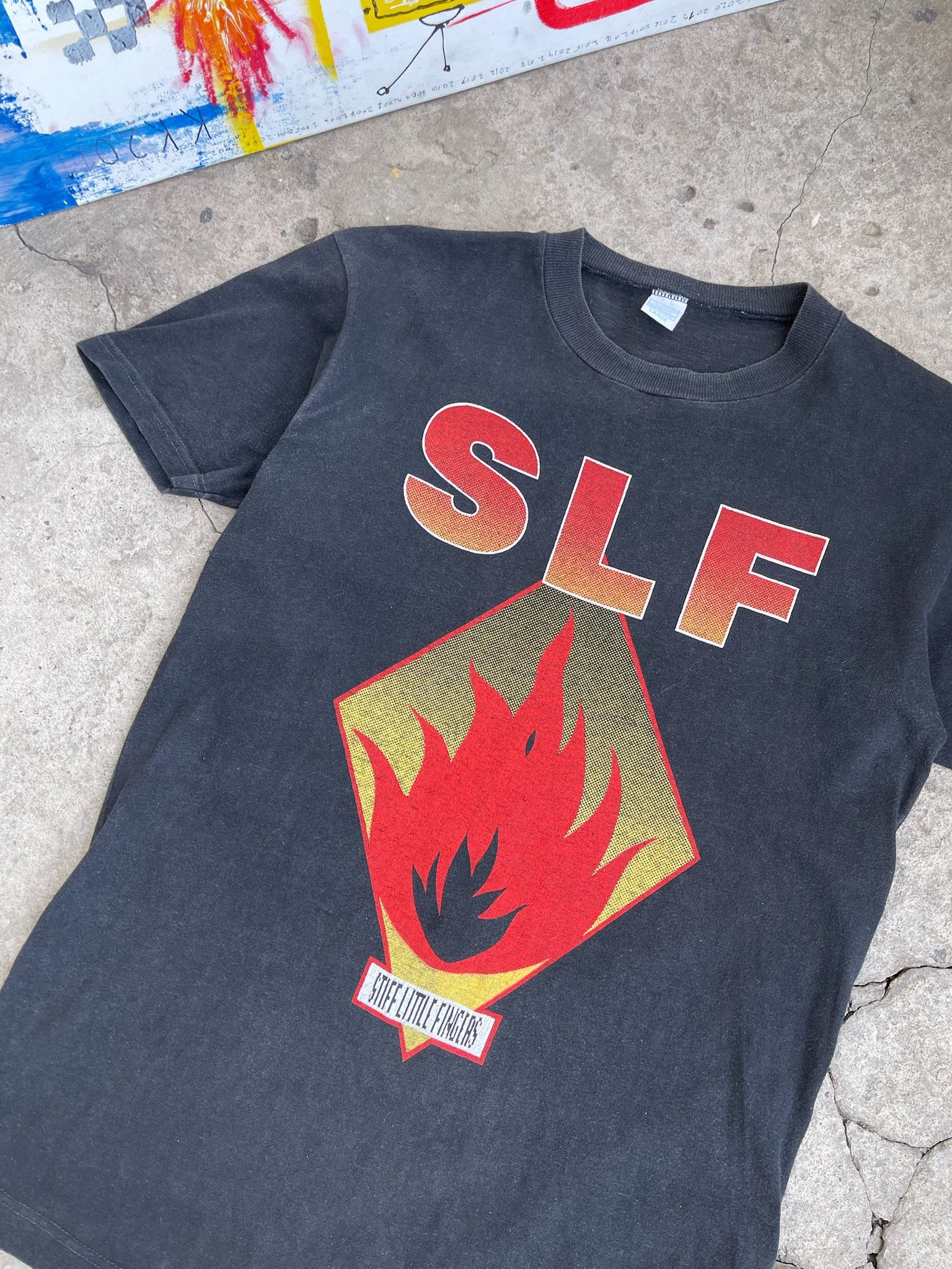 Band Tees Vintage 80s Stiff Little Fingers Punk Tee SLF Size US L / EU 52-54 / 3 - 4 Thumbnail