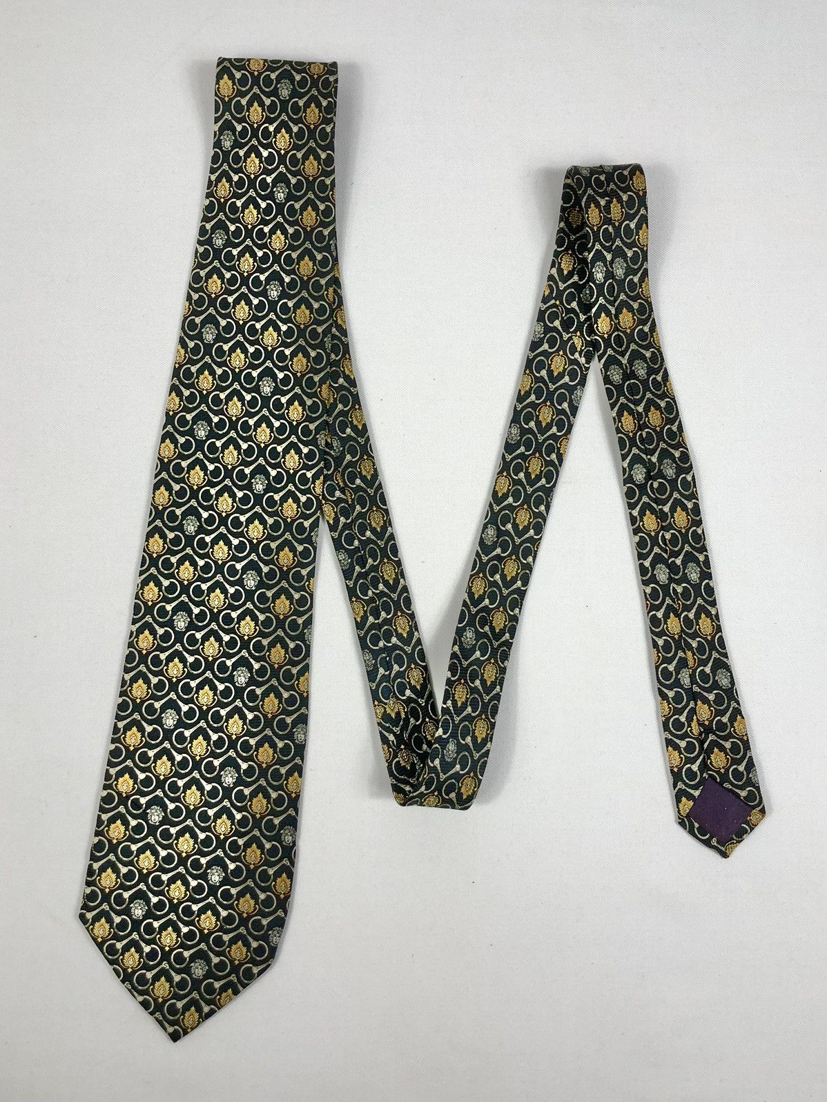 Versace Vtg Gianni Versace Medusa Monogram Silk Tie Made in Italy Size ONE SIZE - 2 Thumbnail